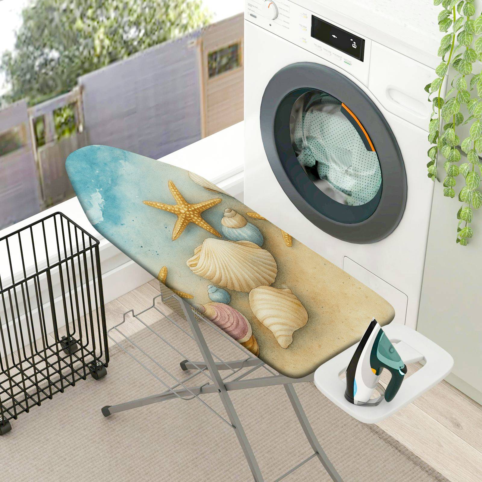 1-Piece Shells Starfish Ocean  Ironing Board Cover, Universal Size, Without Board