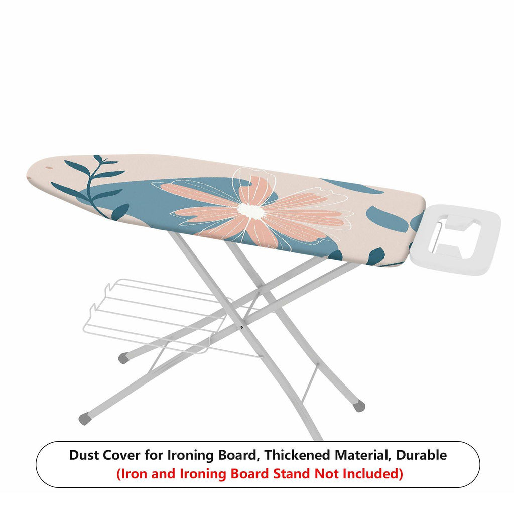 1-Piece Floral Pattern Blue Beige Leaves  Ironing Board Cover, Universal Size, Without Board