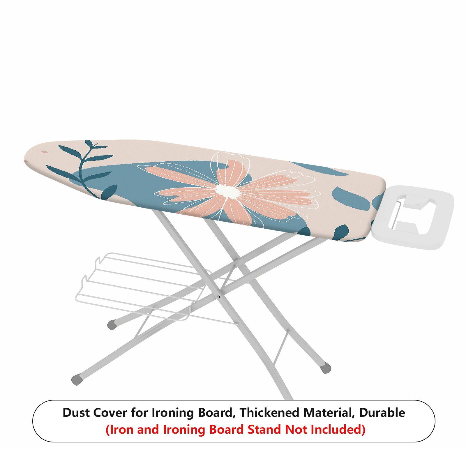1-Piece Floral Pattern Blue Beige Leaves  Ironing Board Cover, Universal Size, Without Board