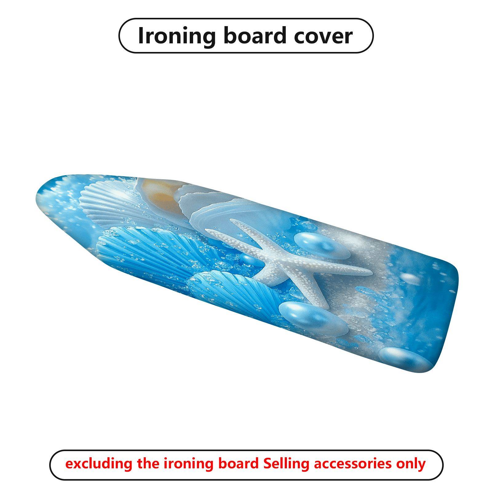 1-Piece Shell Starfish Ocean  Ironing Board Cover, Universal Size, Without Board