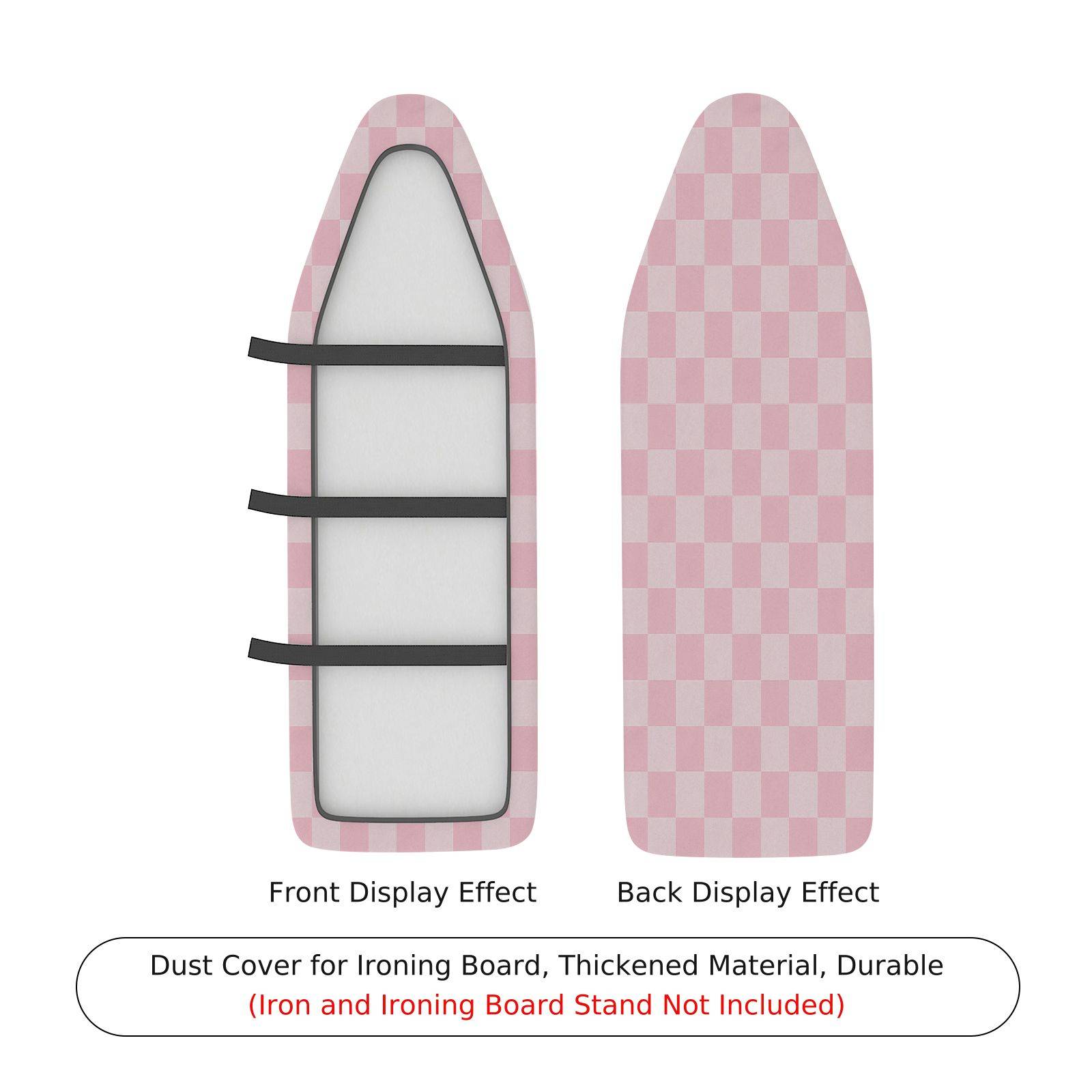 1-Piece Checkered Pink Pattern Decorative  Ironing Board Cover, Universal Size, Without Board