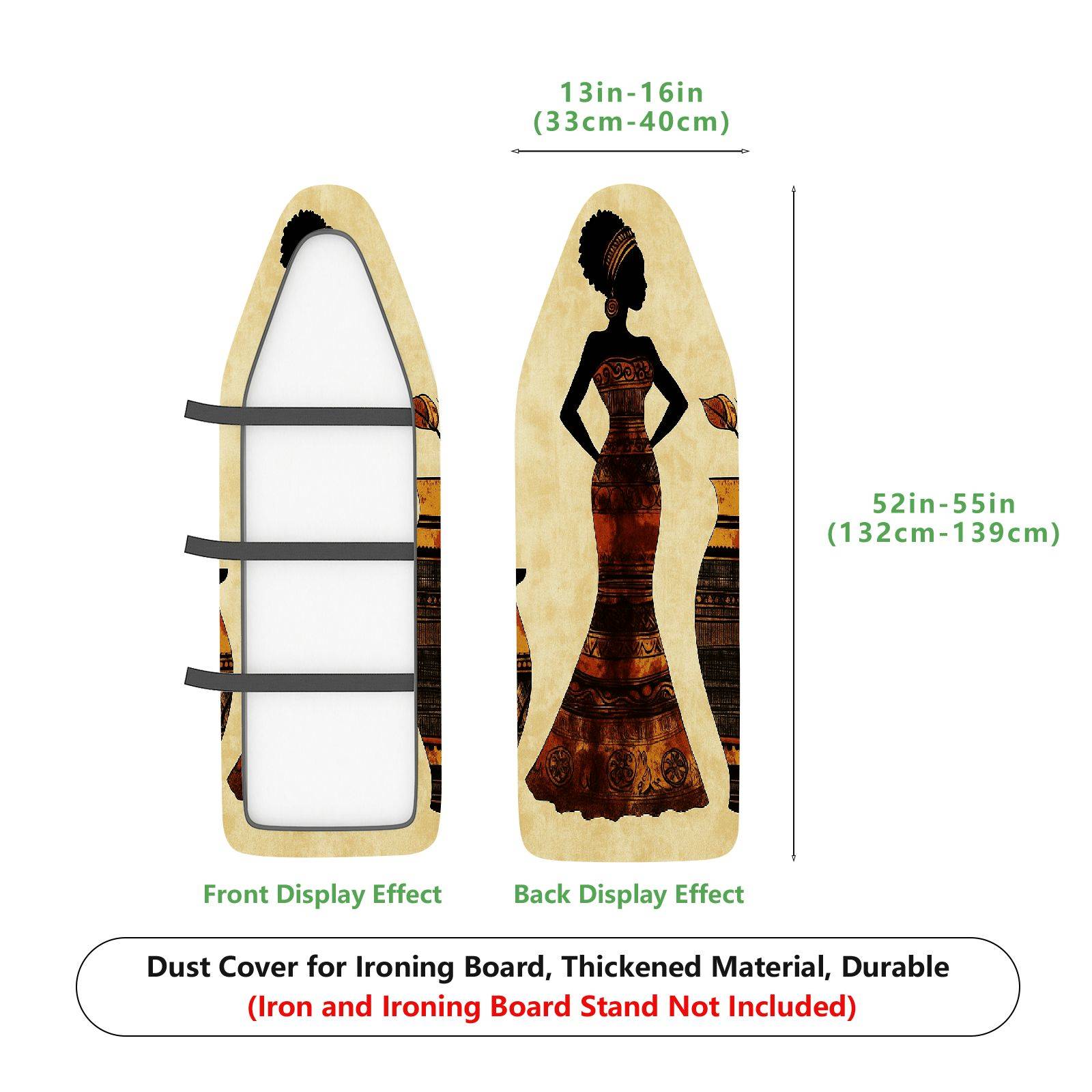 1-Piece African Art Tribal Woman Cultural  Ironing Board Cover, Universal Size, Without Board