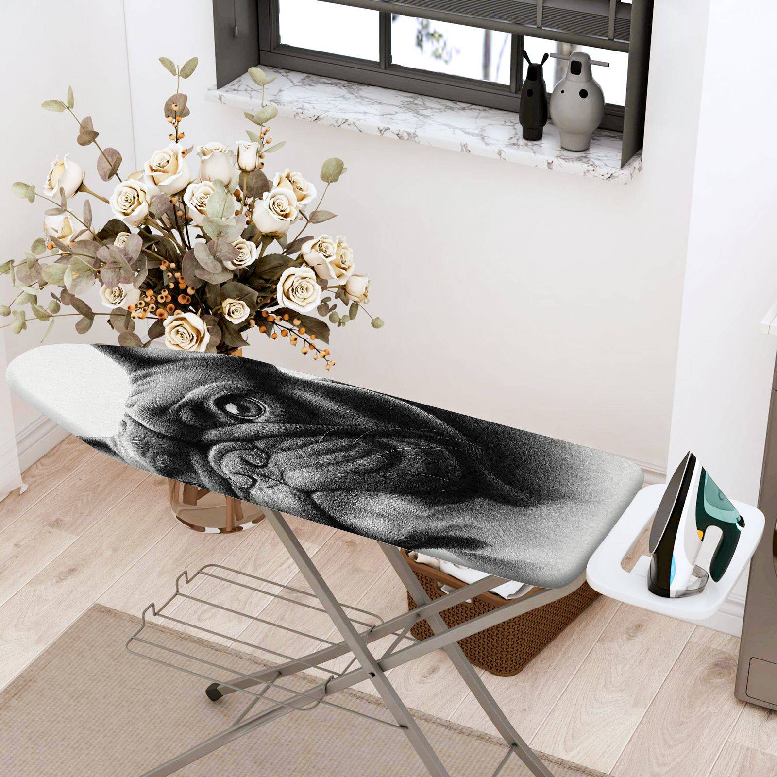 1-Piece Dog Animal Art  Ironing Board Cover, Universal Size, Without Board