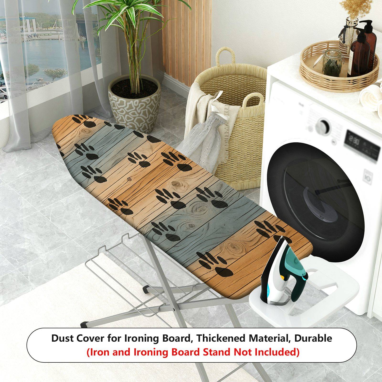 1-Piece Animal Paw  Rustic  Ironing Board Cover, Universal Size, Without Board