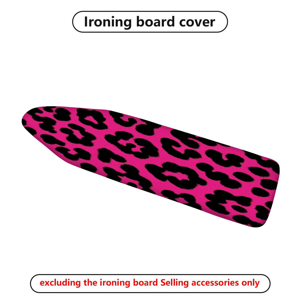 1-Piece Leopard Print Pink Black  Ironing Board Cover, Universal Size, Without Board