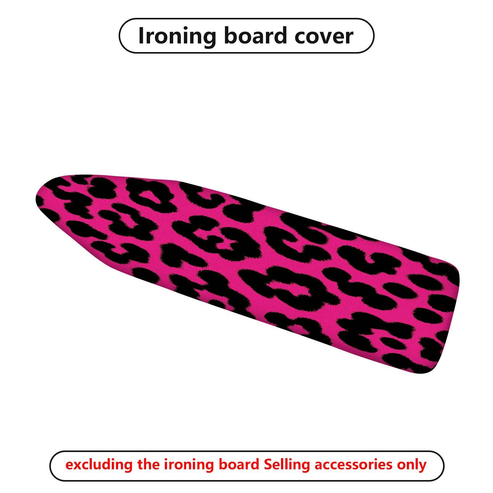 1-Piece Leopard Print Pink Black  Ironing Board Cover, Universal Size, Without Board