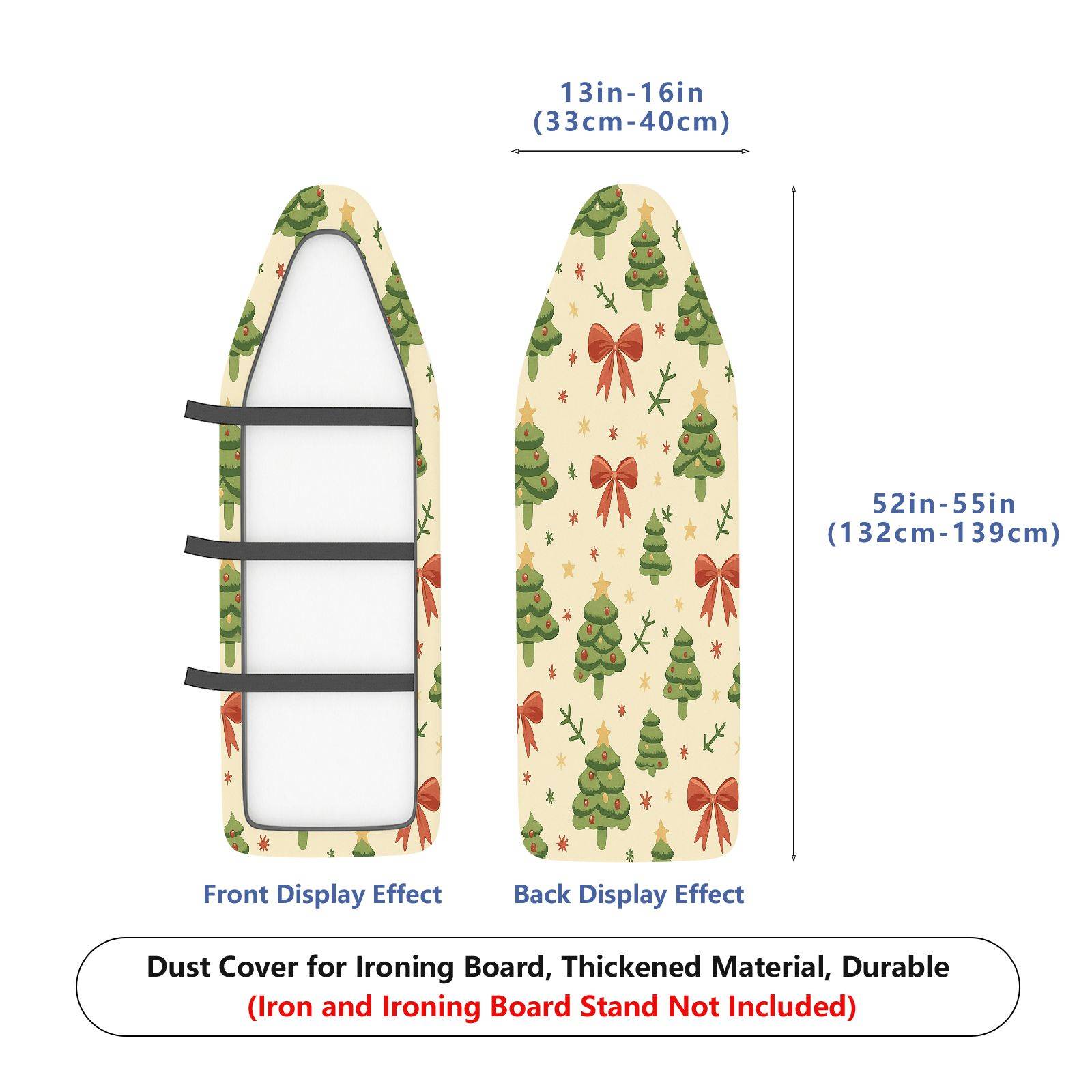 1-Piece Christmas Tree Bow Star  Ironing Board Cover, Universal Size, Without Board