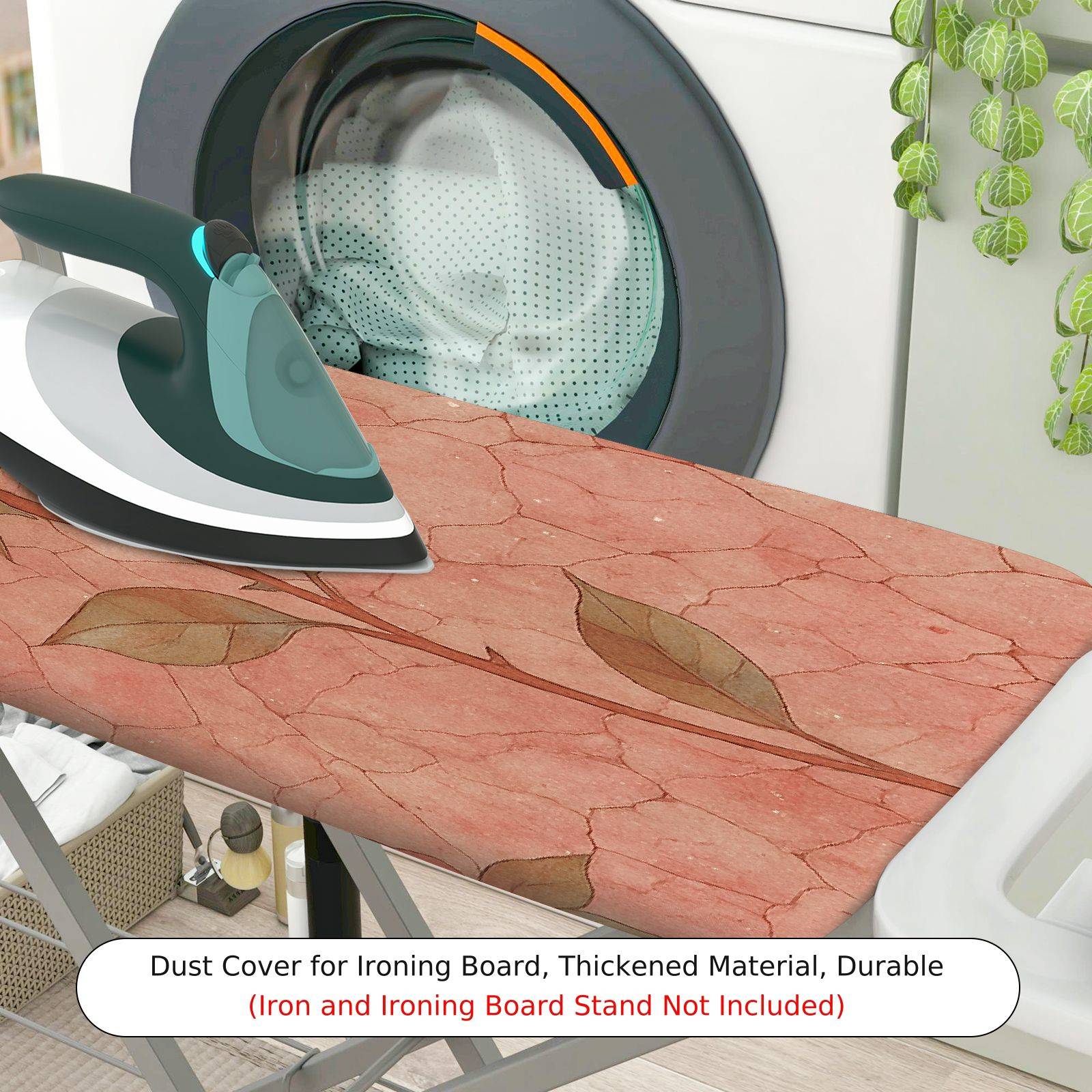 1-Piece Pink Rose Floral Print  Ironing Board Cover, Universal Size, Without Board