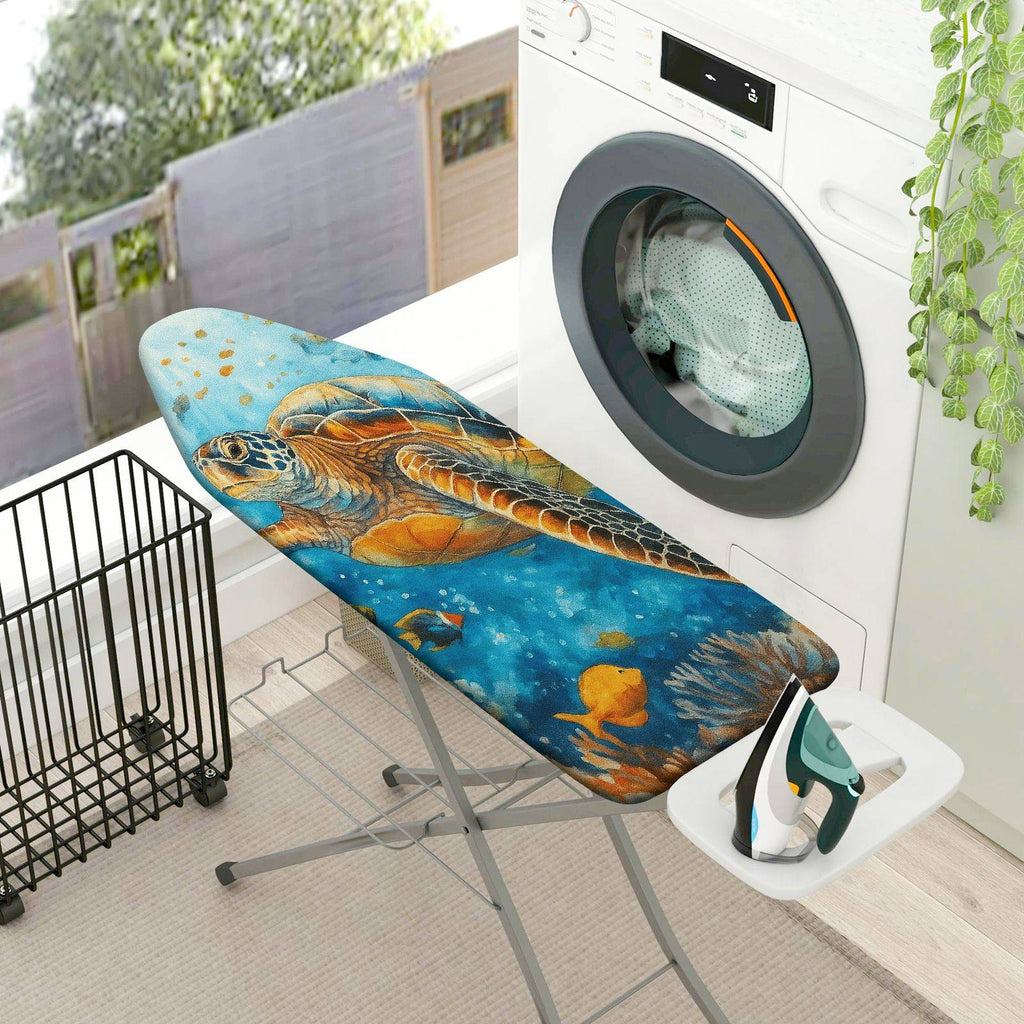 1-Piece Sea Turtle Ocean Marine Life  Ironing Board Cover, Universal Size, Without Board