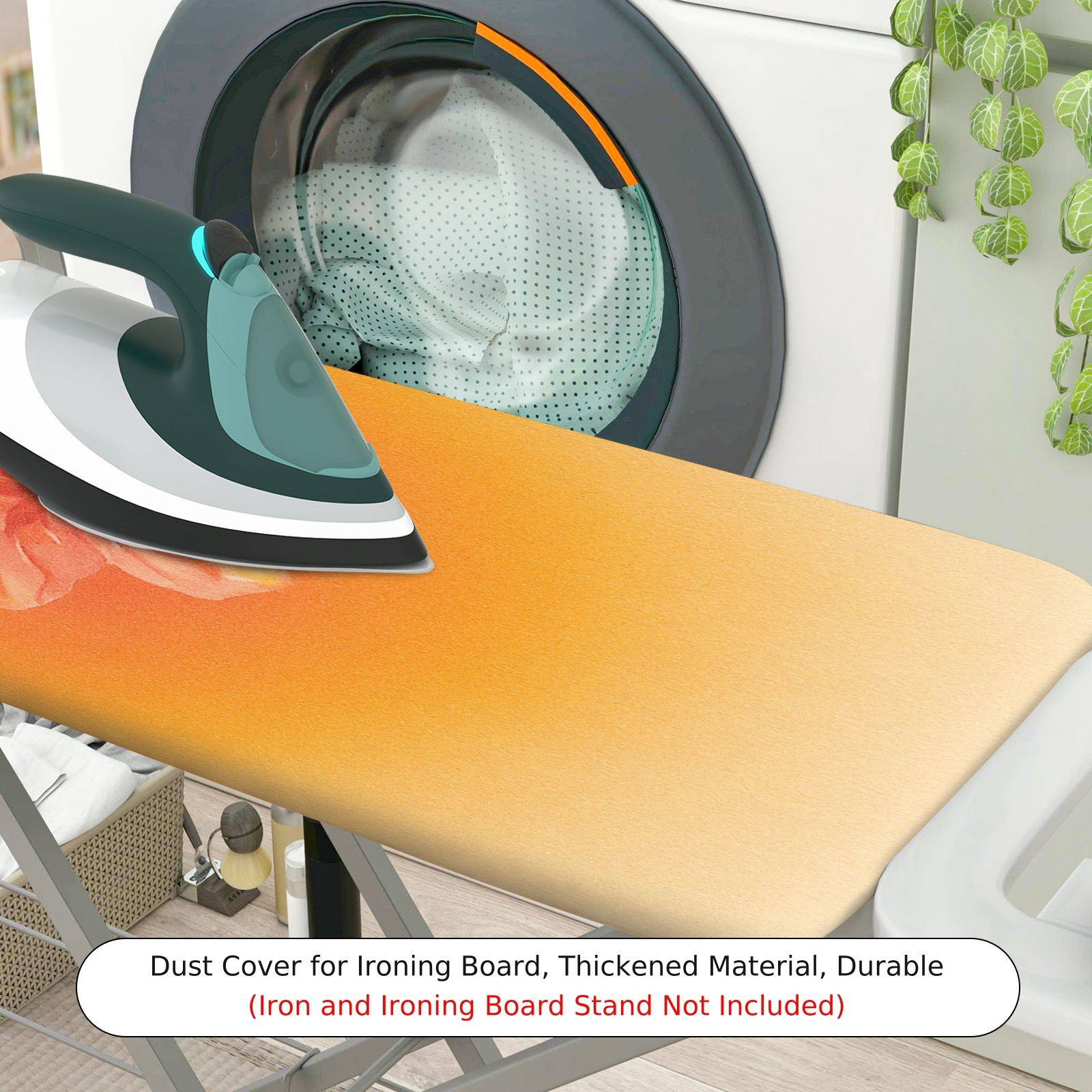 1-Piece Floral Orange Pink Blossom  Ironing Board Cover, Universal Size, Without Board