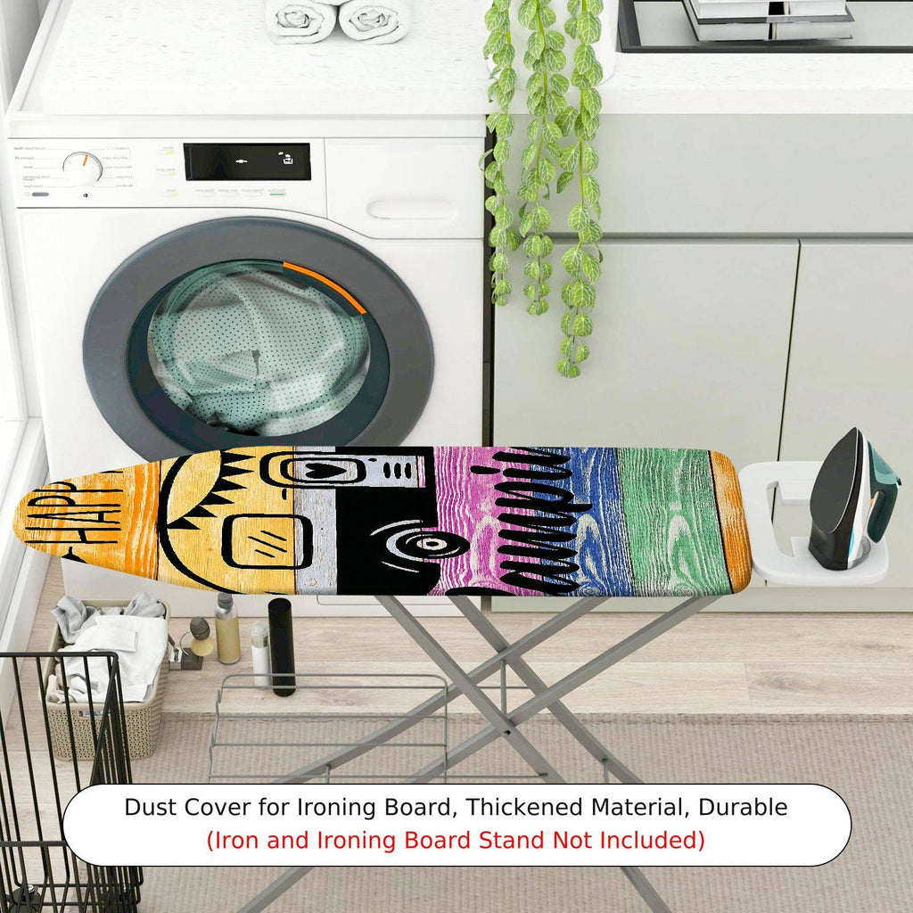 1-Piece Campers Retro Colorful  Ironing Board Cover, Universal Size, Without Board