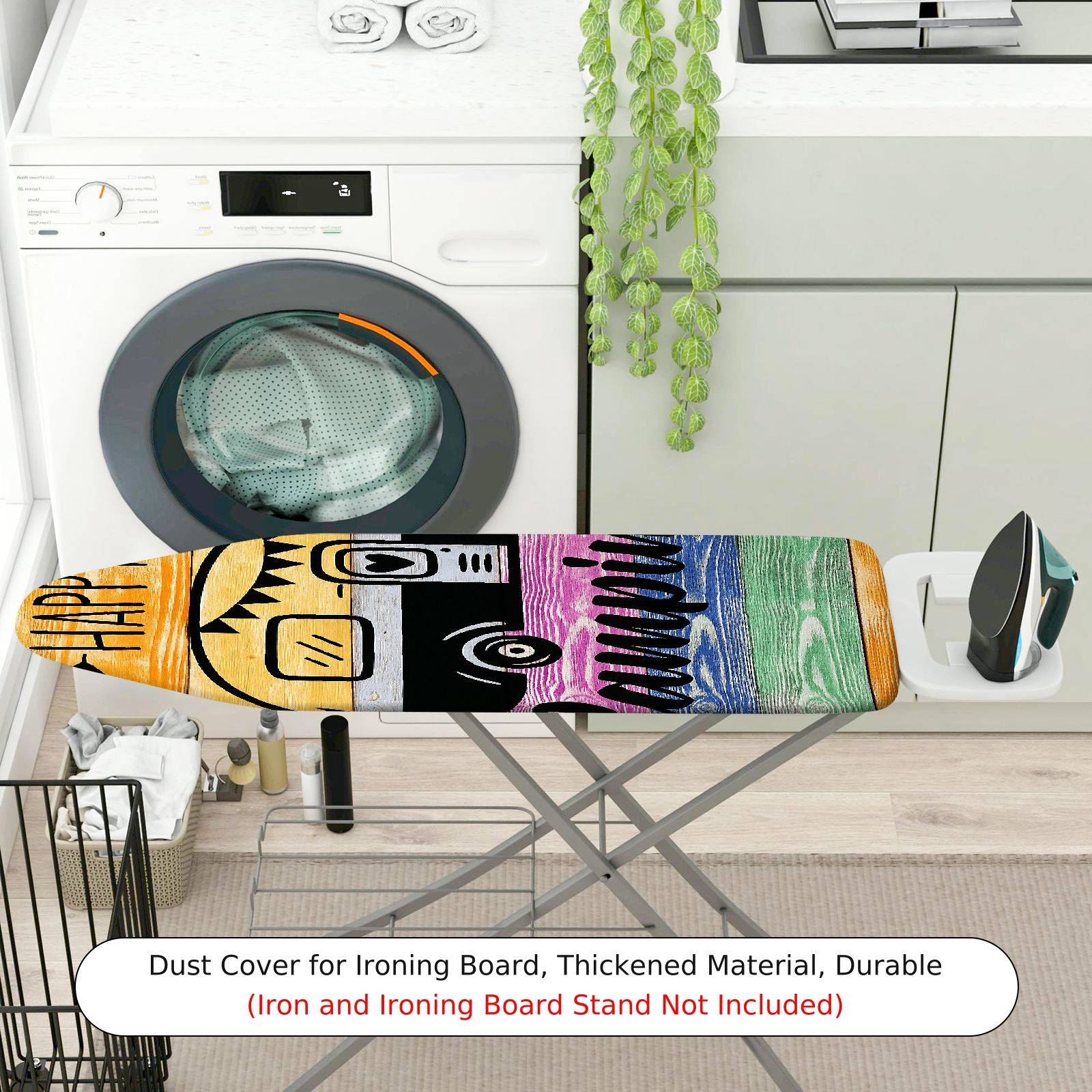 1-Piece Campers Retro Colorful  Ironing Board Cover, Universal Size, Without Board