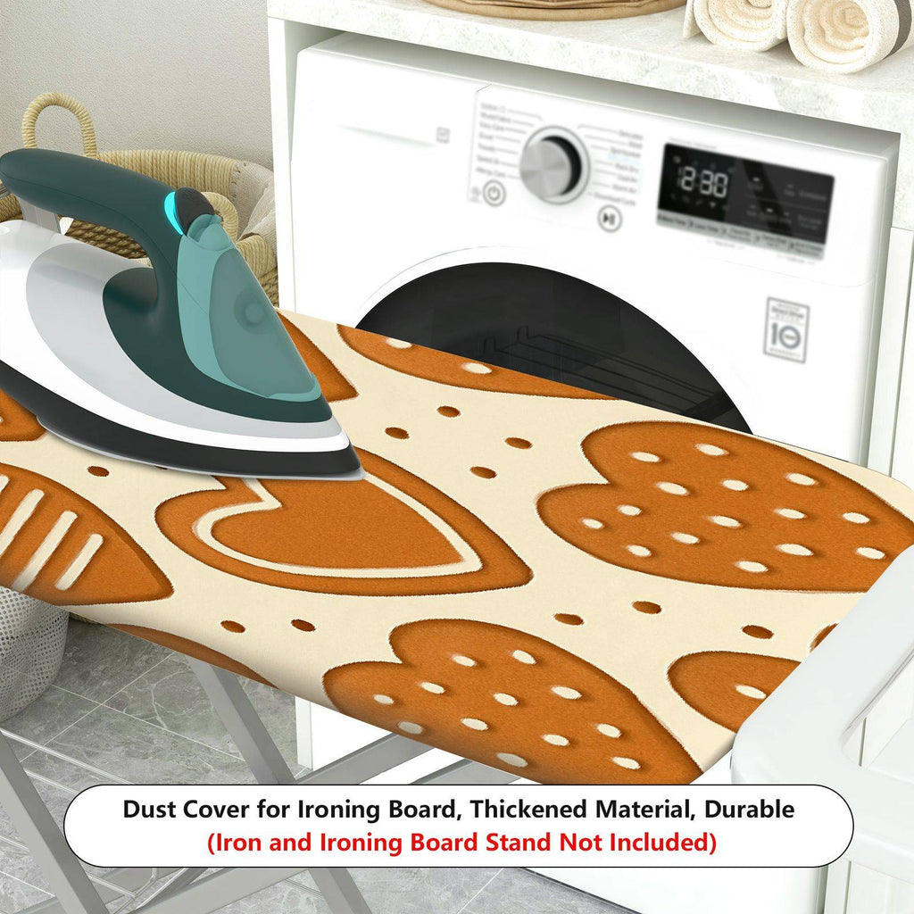 1-Piece Heart Pattern Brown Christmas  Ironing Board Cover, Universal Size, Without Board