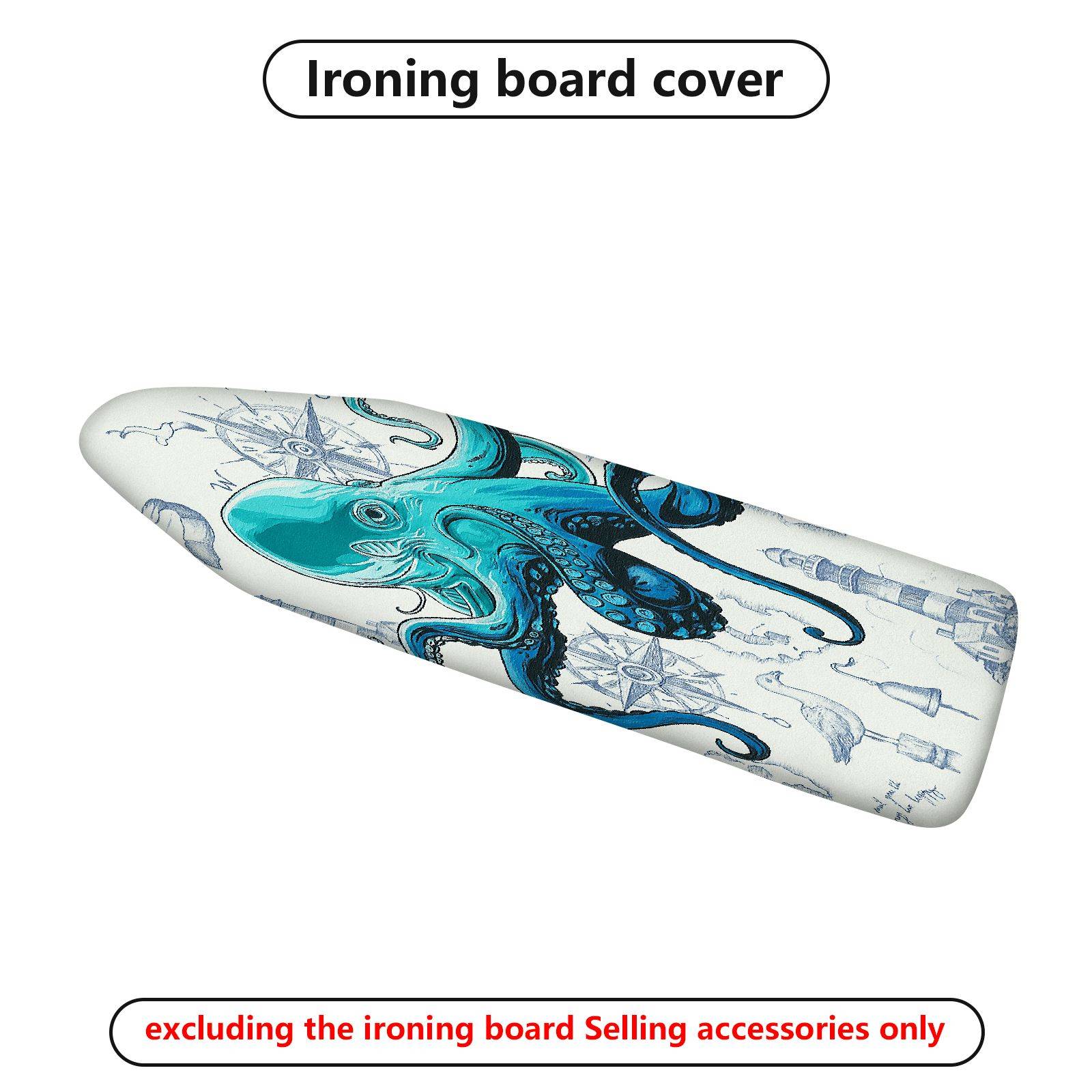 1-Piece Ocean Nautical Octopus  Ironing Board Cover, Universal Size, Without Board