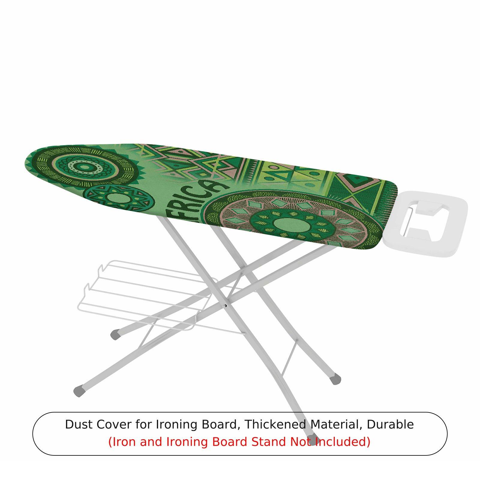 1-Piece African Green Geometric  Ironing Board Cover, Universal Size, Without Board