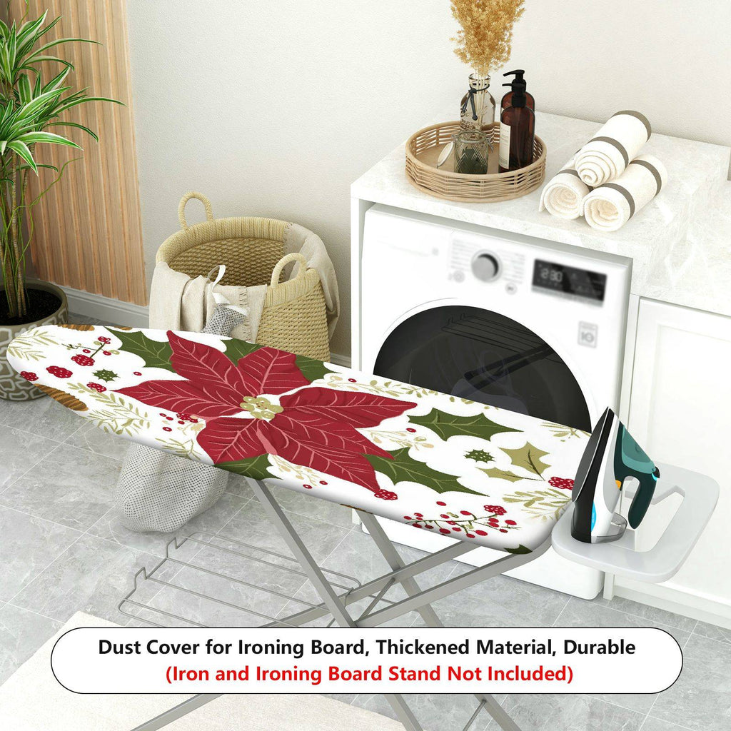 1-Piece Christmas Poinsettia Festive  Ironing Board Cover, Universal Size, Without Board