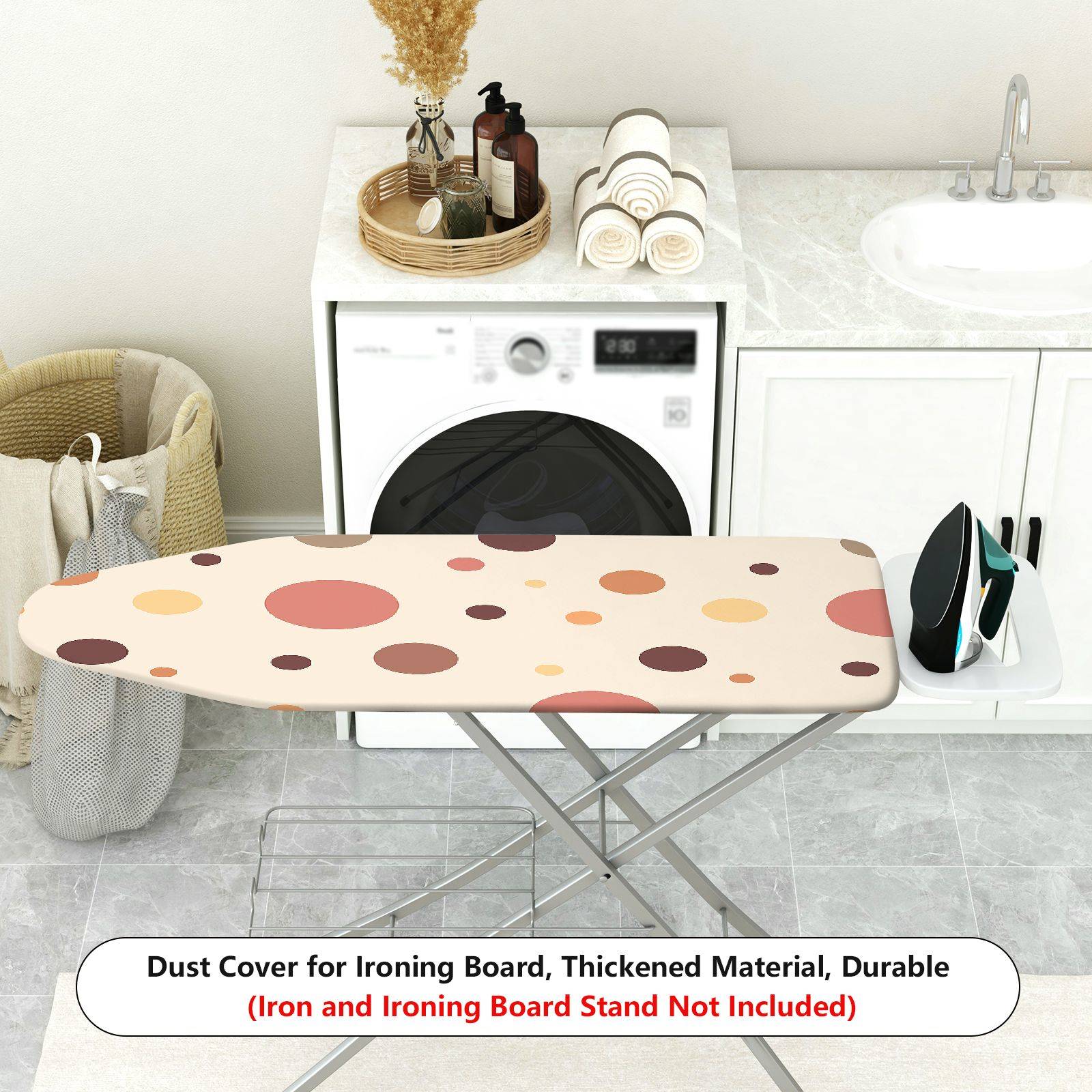 1-Piece Polka Dot Geometric Retro  Ironing Board Cover, Universal Size, Without Board