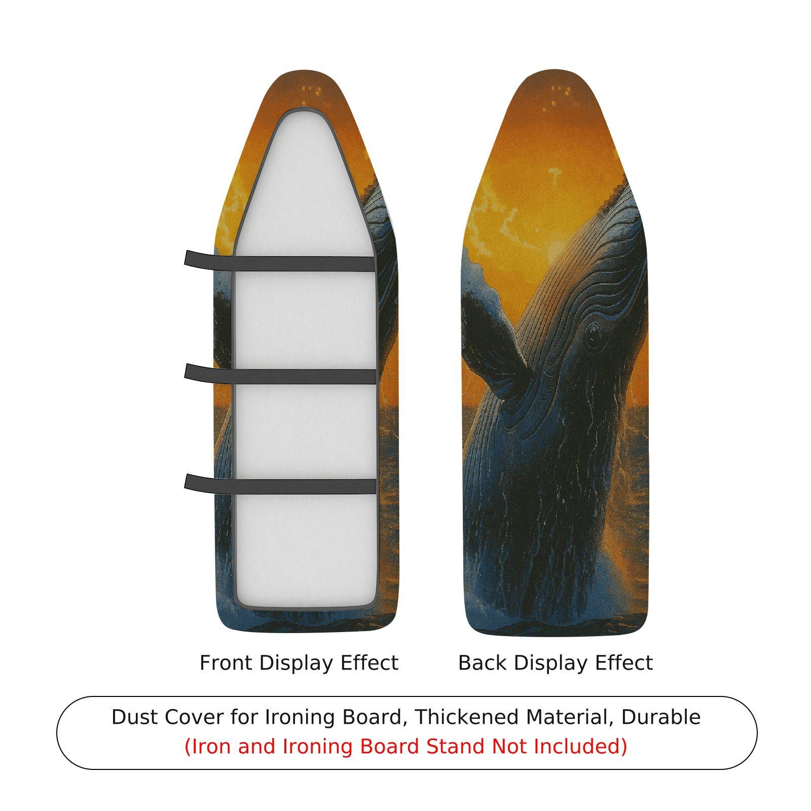 1-Piece Whale Ocean Sunset  Ironing Board Cover, Universal Size, Without Board