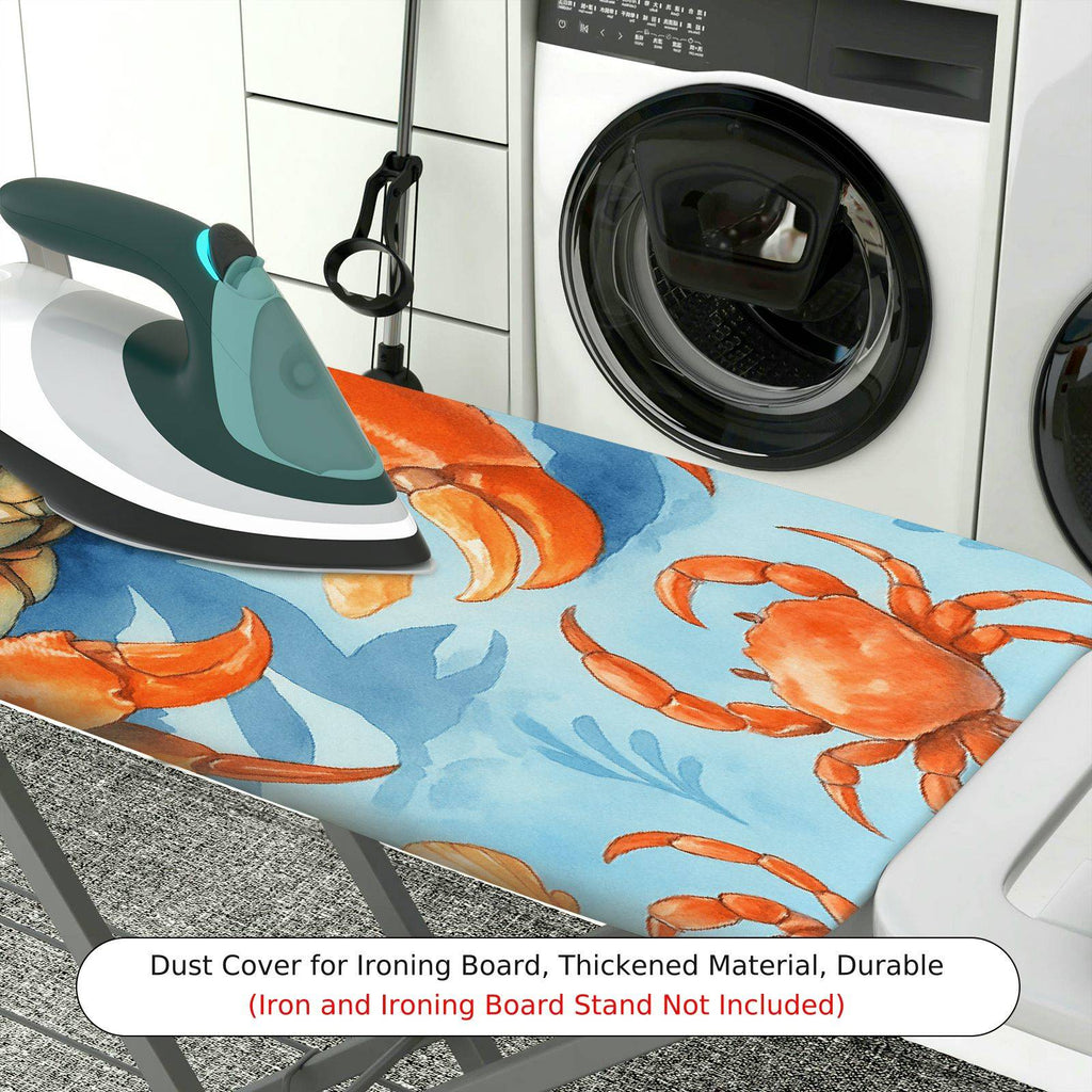 1-Piece Crab Ocean Blue  Ironing Board Cover, Universal Size, Without Board