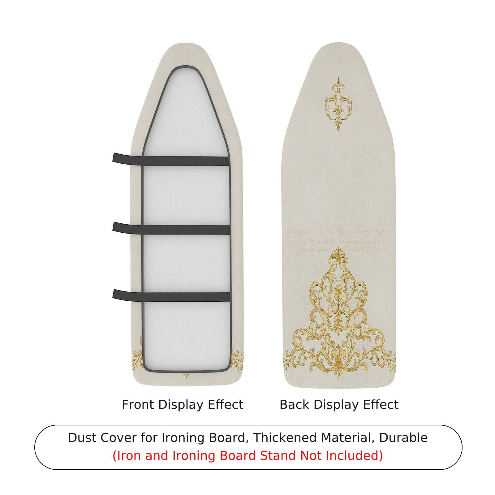 1-Piece Elegant Beige Patterned  Ironing Board Cover, Universal Size, Without Board