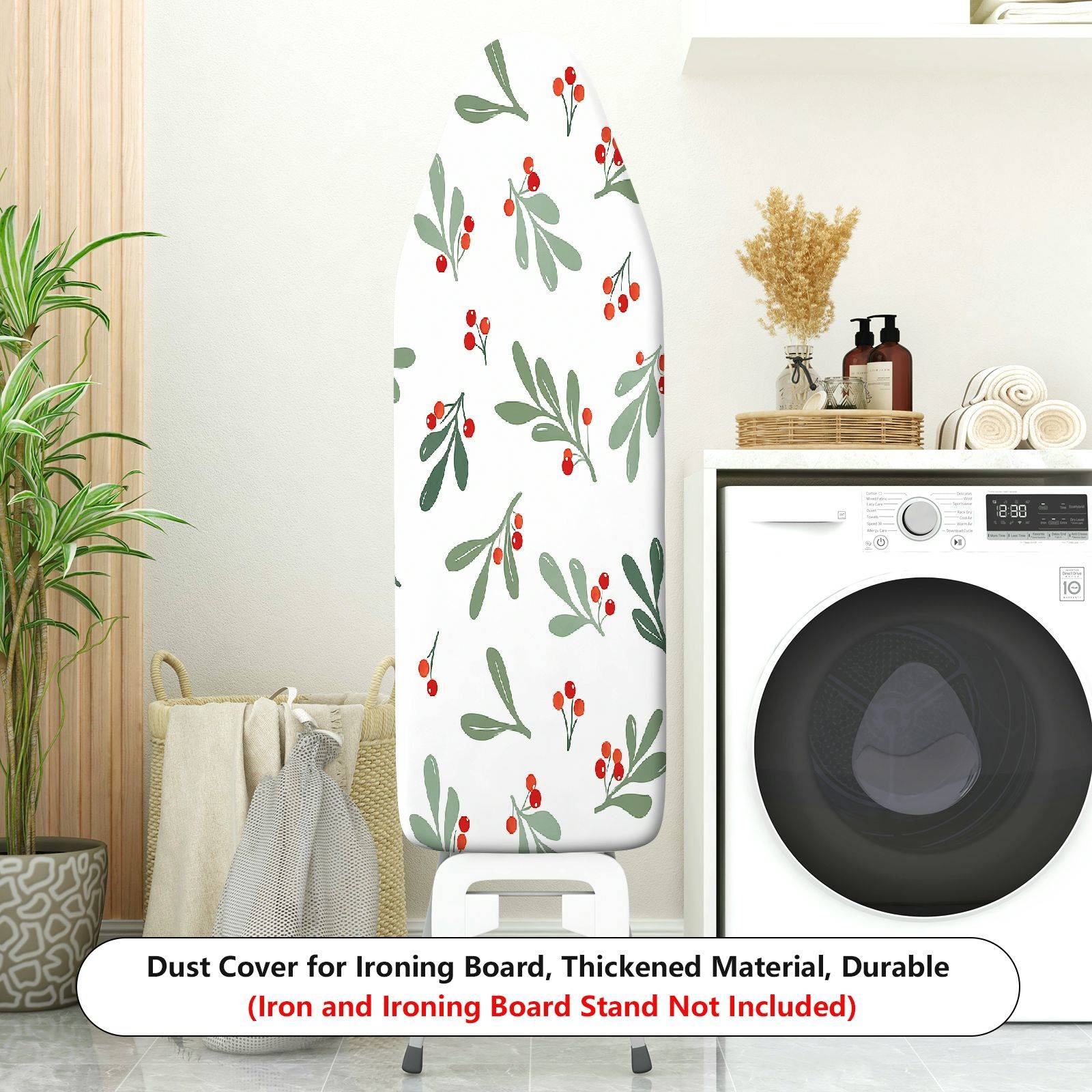 1-Piece Berry Leaf Christmas New Year  Ironing Board Cover, Universal Size, Without Board