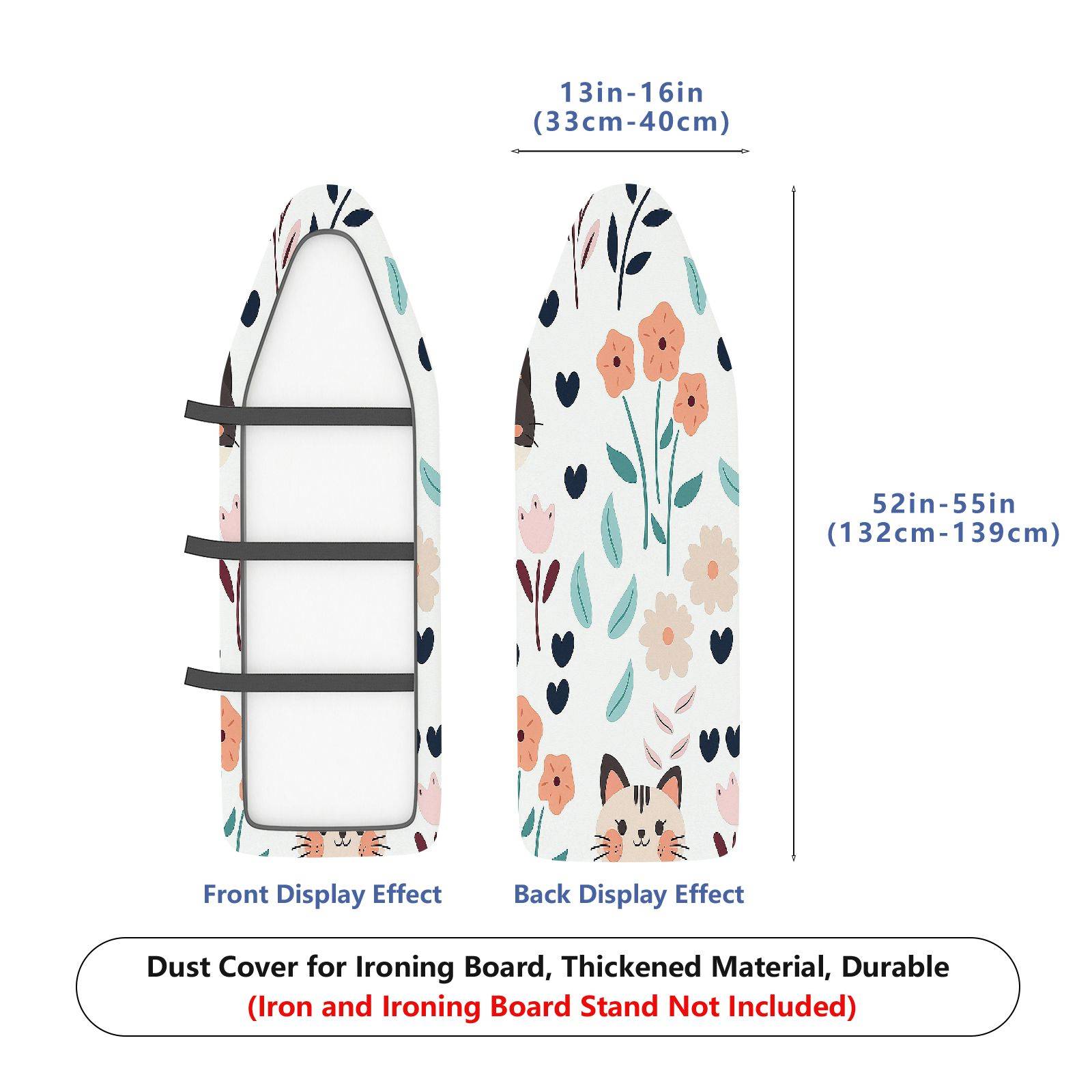 1-Piece Floral Animal Heart  Ironing Board Cover, Universal Size, Without Board