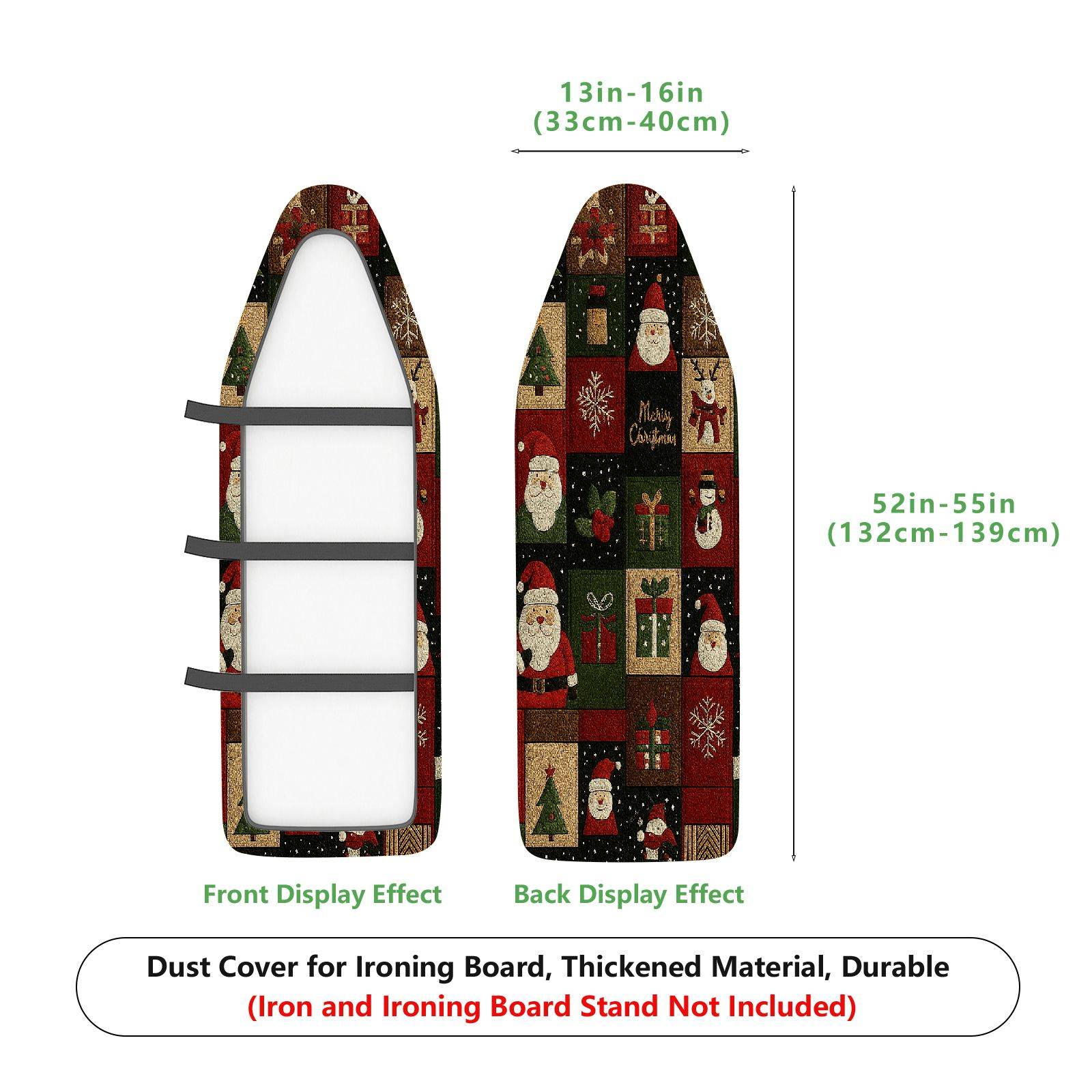 1-Piece Santa Christmas Pattern Holiday  Ironing Board Cover, Universal Size, Without Board
