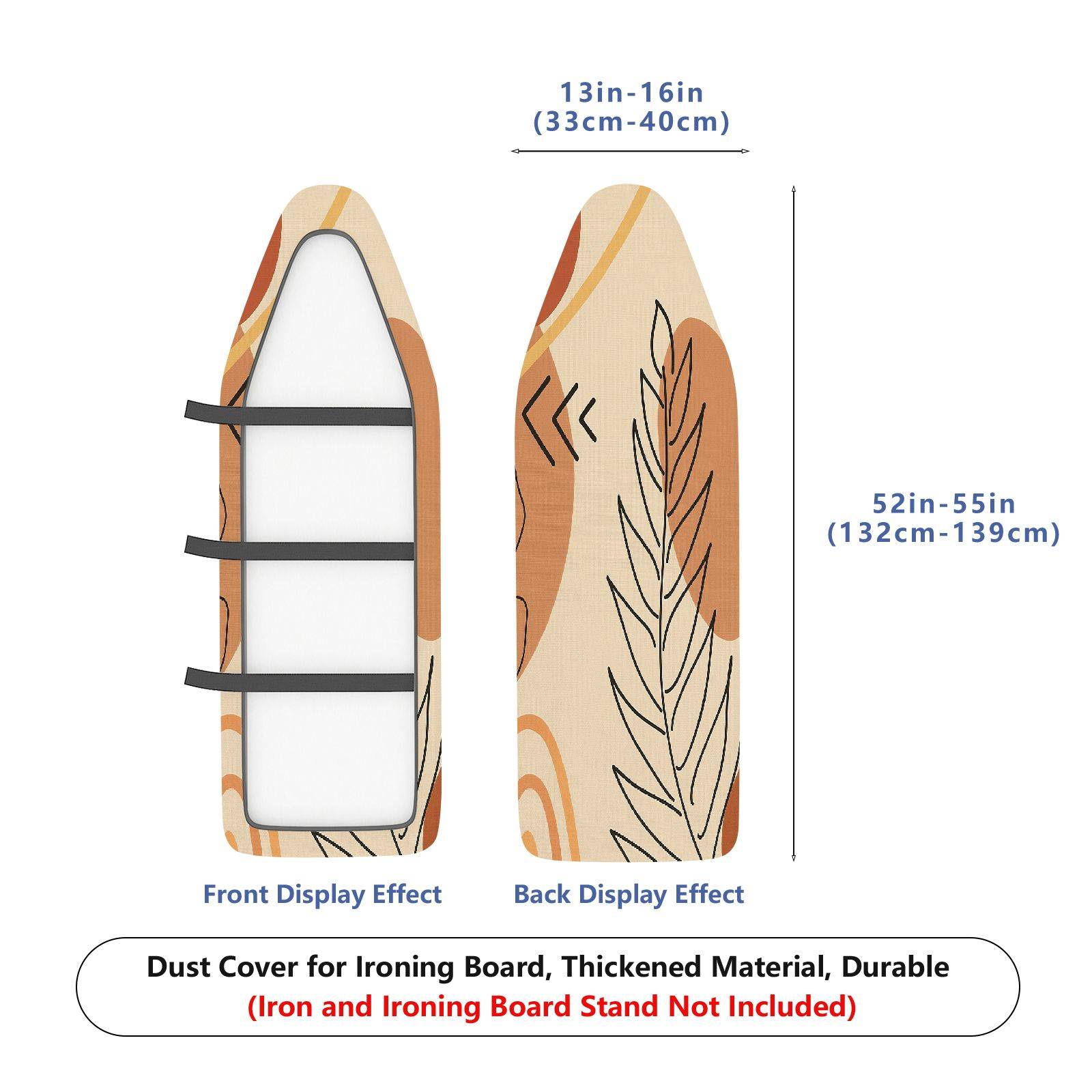 1-Piece Abstract Leaf Swirl Art  Ironing Board Cover, Universal Size, Without Board