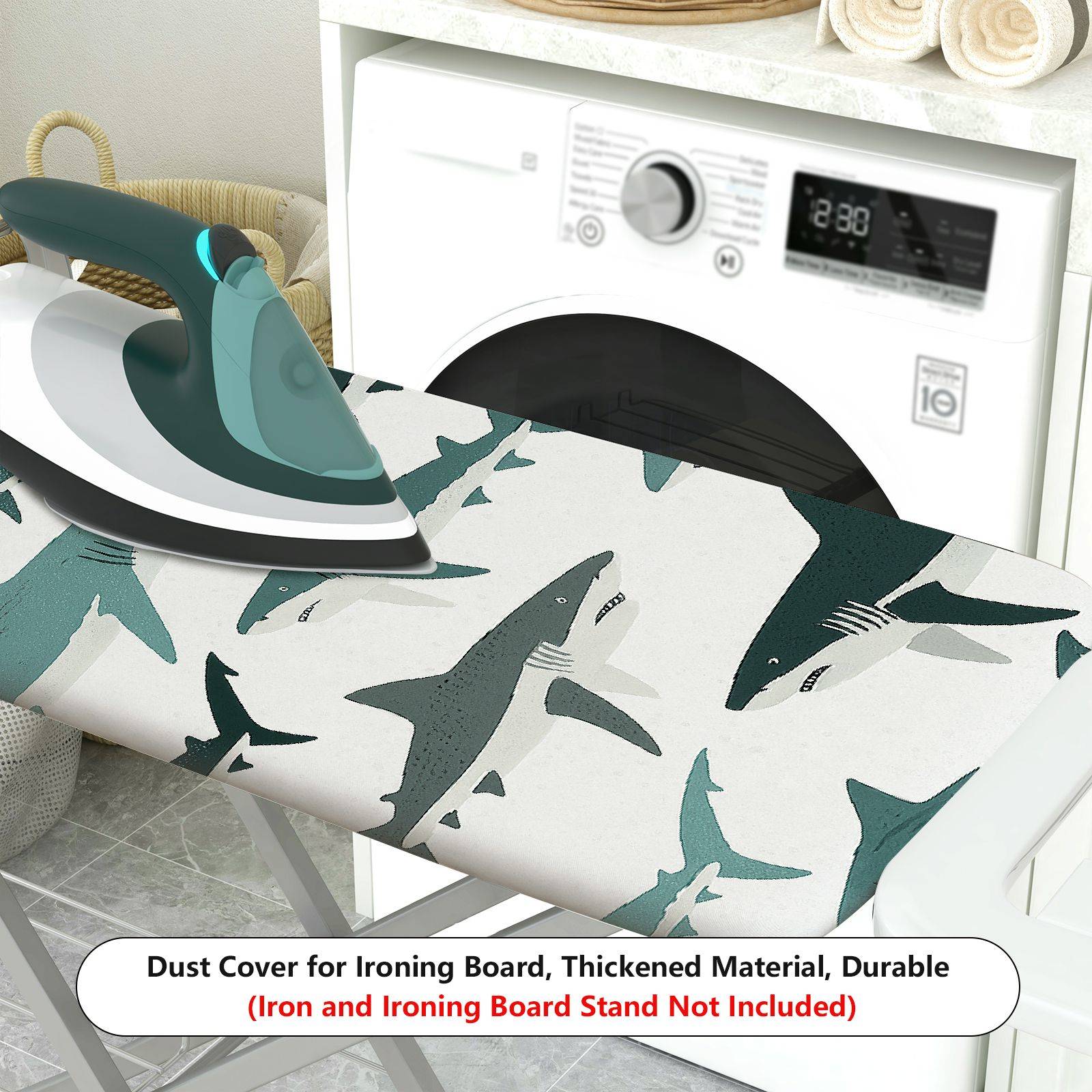 1-Piece Shark Ocean Marine  Ironing Board Cover, Universal Size, Without Board