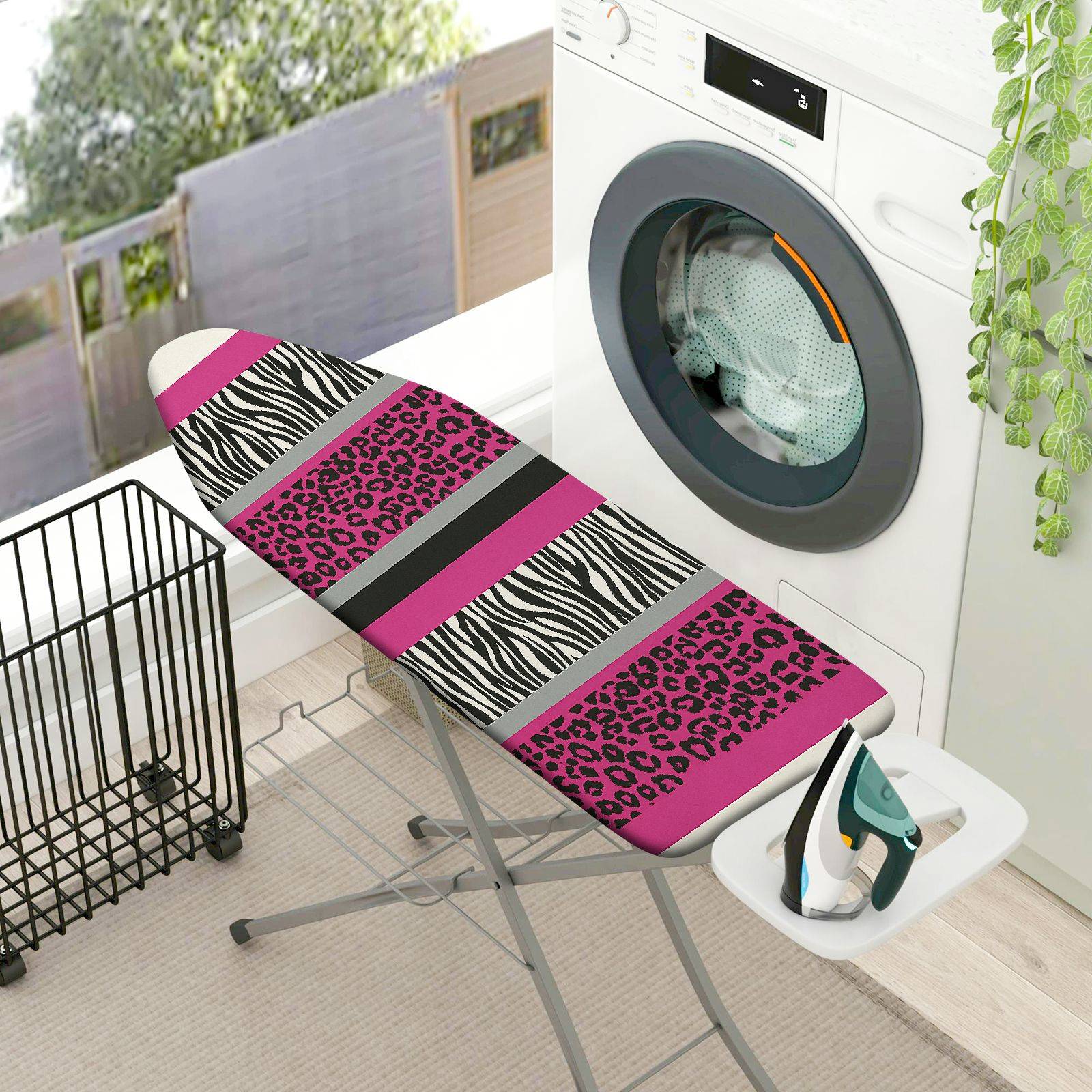 1-Piece Leopard Zebra Pink  Ironing Board Cover, Universal Size, Without Board