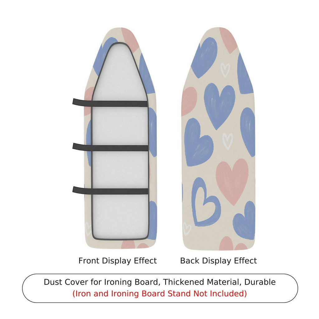 1-Piece Heart Pattern Pastel Pink Blue  Ironing Board Cover, Universal Size, Without Board