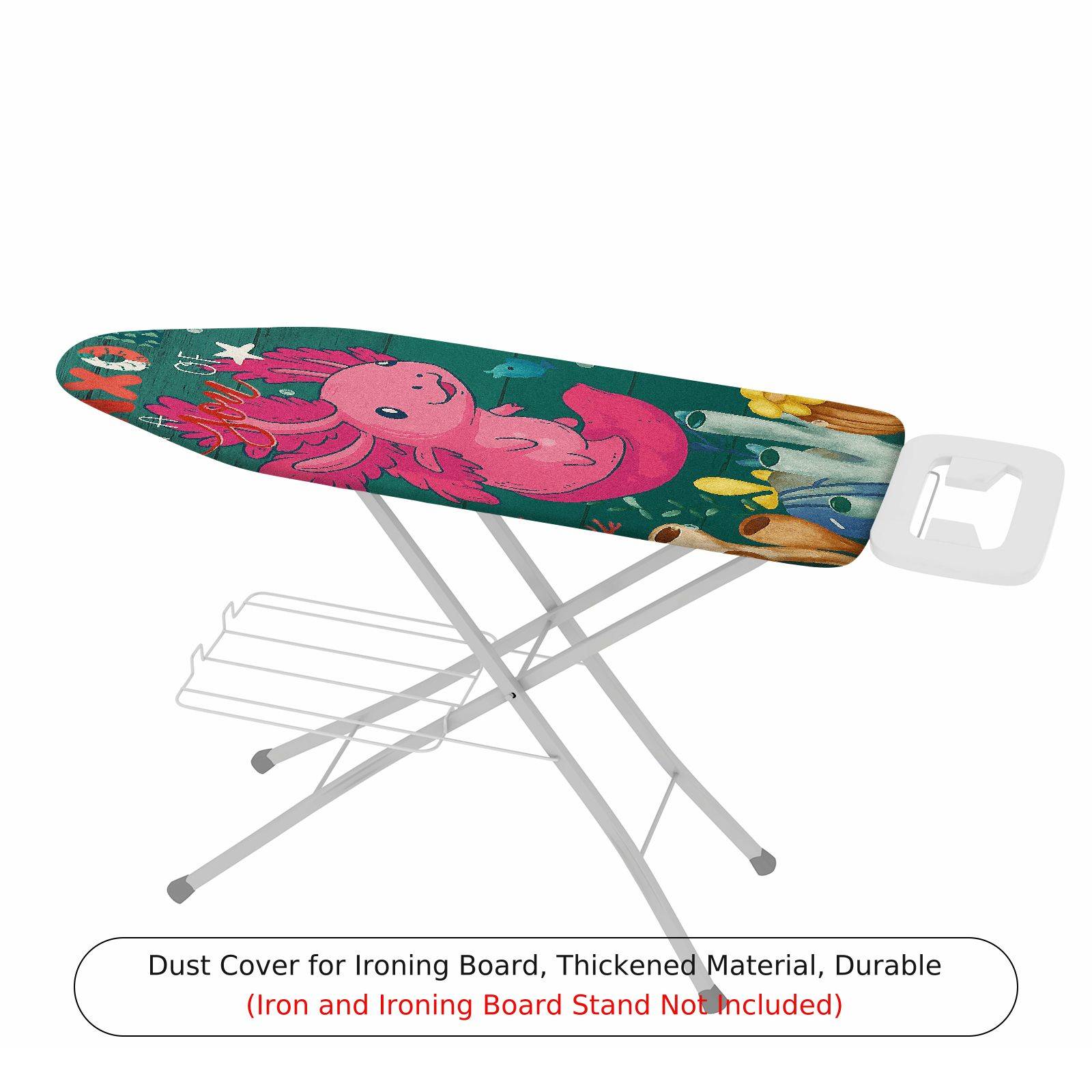 1-Piece Pink Axolotl  Ocean  Ironing Board Cover, Universal Size, Without Board