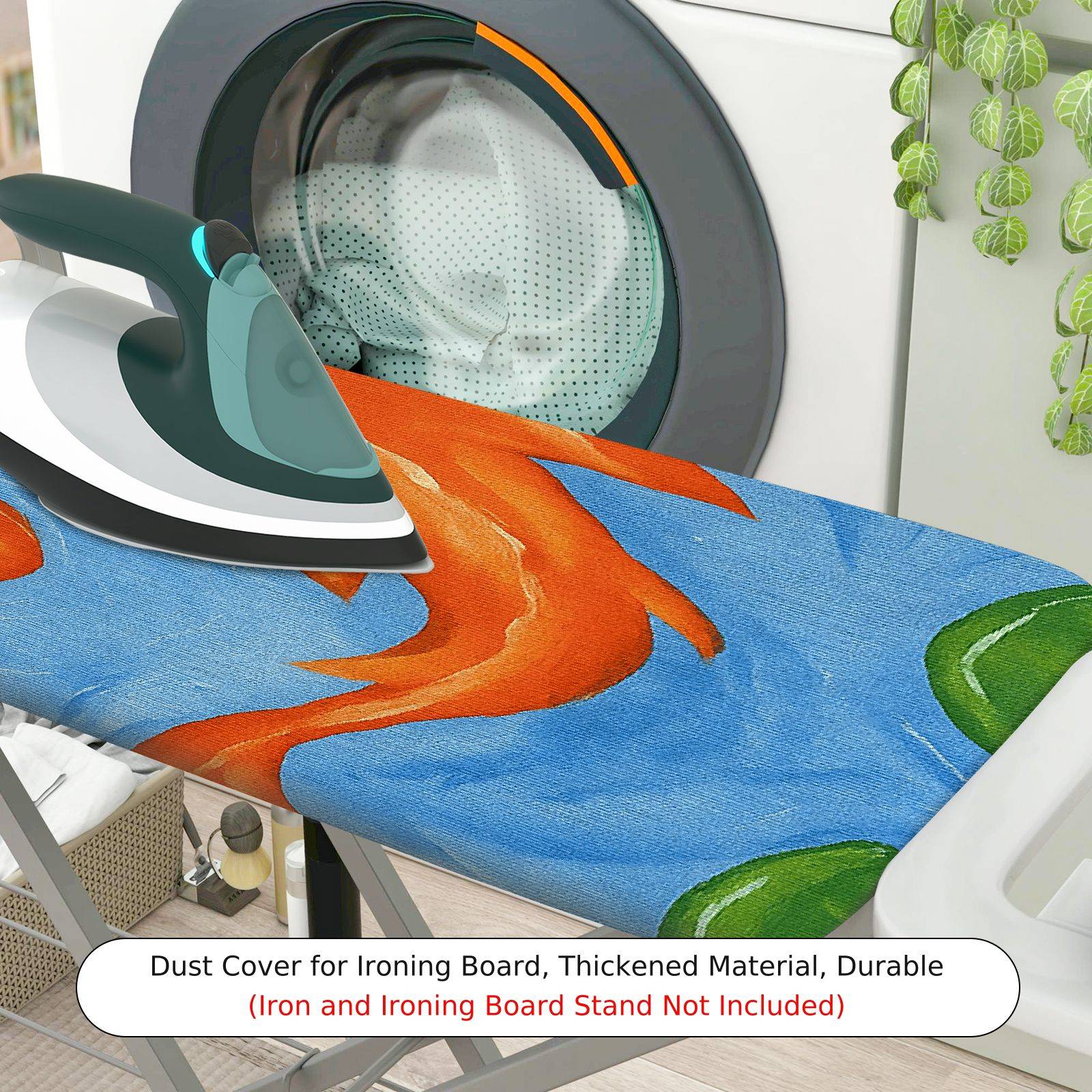 1-Piece Colorful Fish Ocean Abstract Art  Ironing Board Cover, Universal Size, Without Board