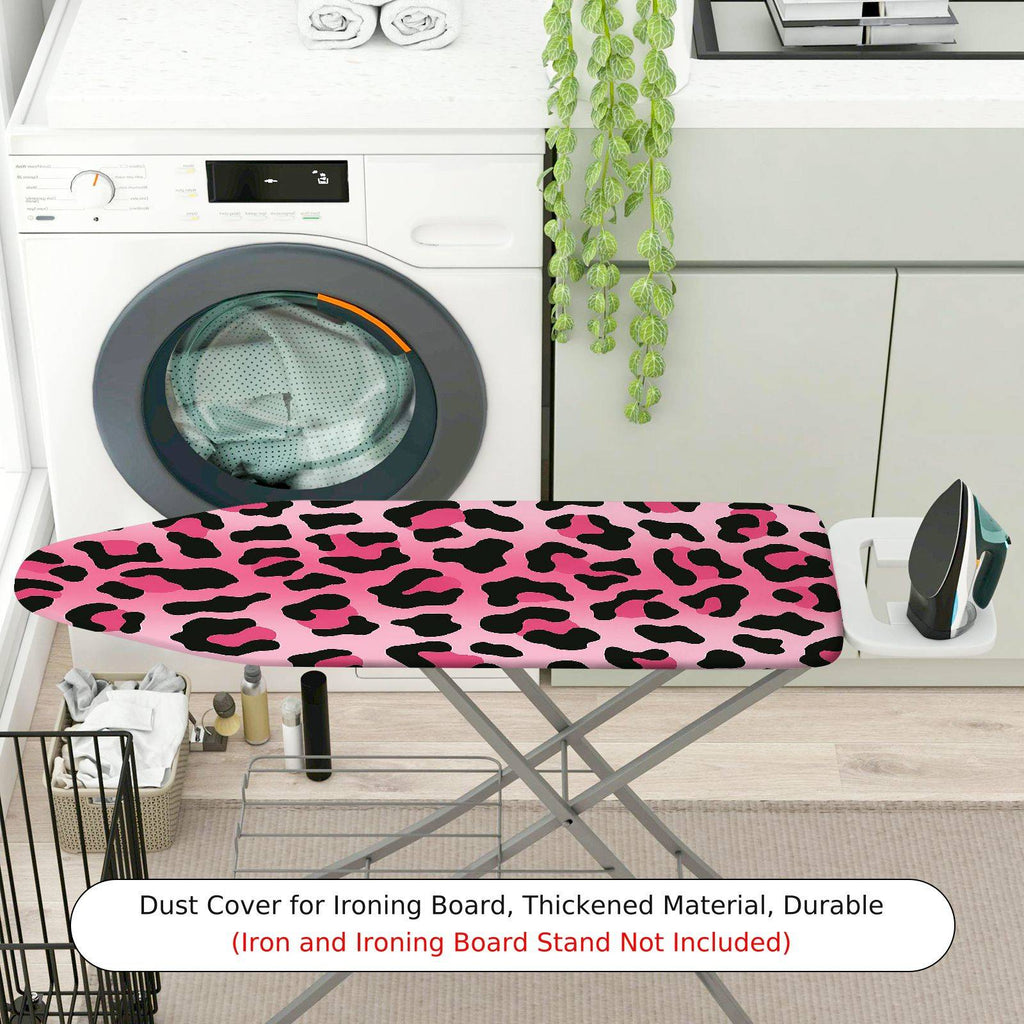 1-Piece Leopard Print Pink Decorative  Ironing Board Cover, Universal Size, Without Board