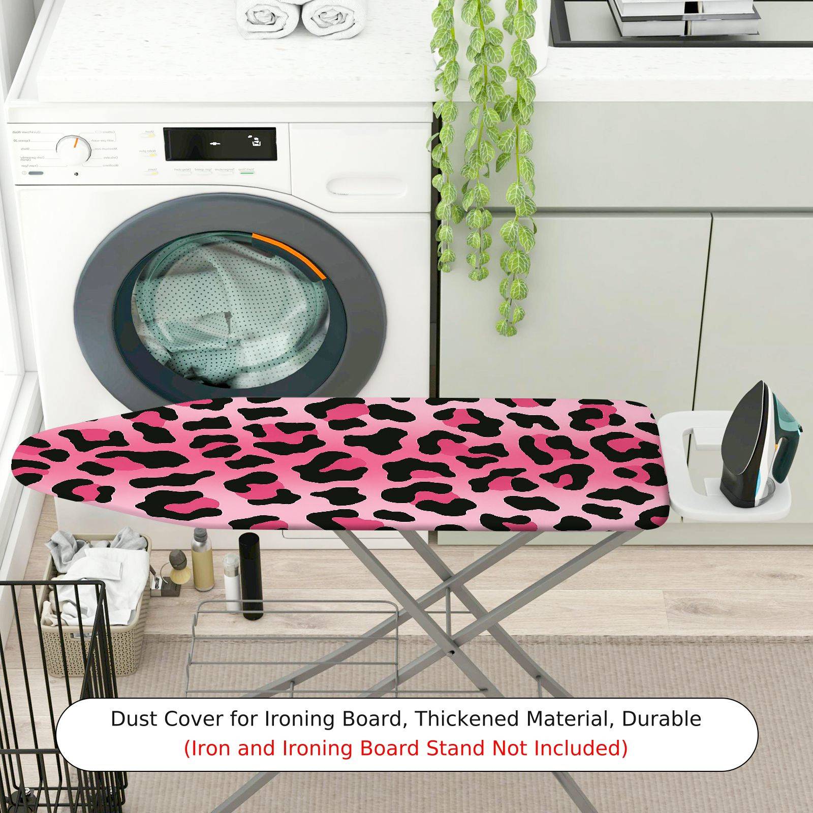 1-Piece Leopard Print Pink Decorative  Ironing Board Cover, Universal Size, Without Board