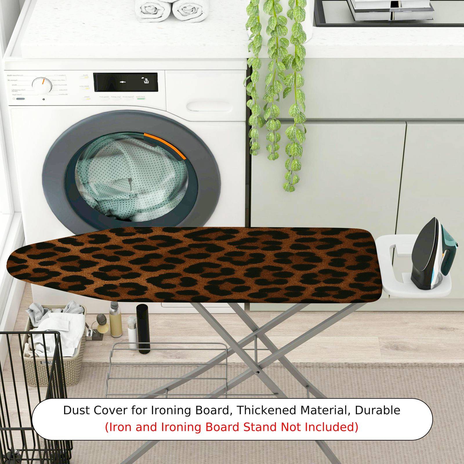 1-Piece Leopard Animal Print Brown  Ironing Board Cover, Universal Size, Without Board