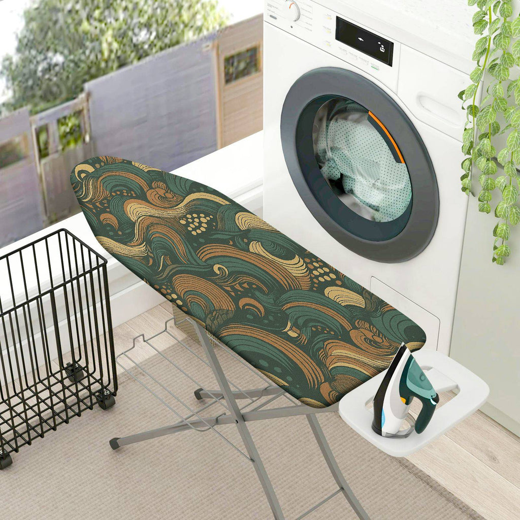 1-Piece Retro Wave Pattern Elegant  Ironing Board Cover, Universal Size, Without Board