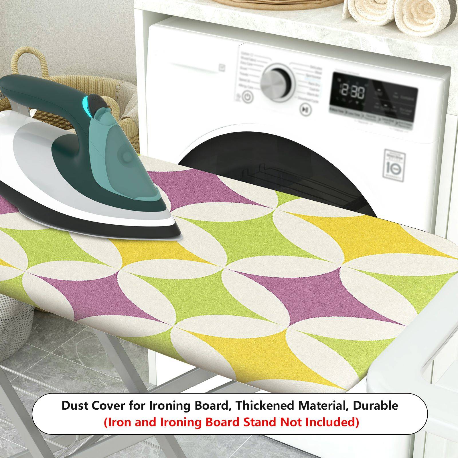 1-Piece Geometric Retro Bright  Ironing Board Cover, Universal Size, Without Board