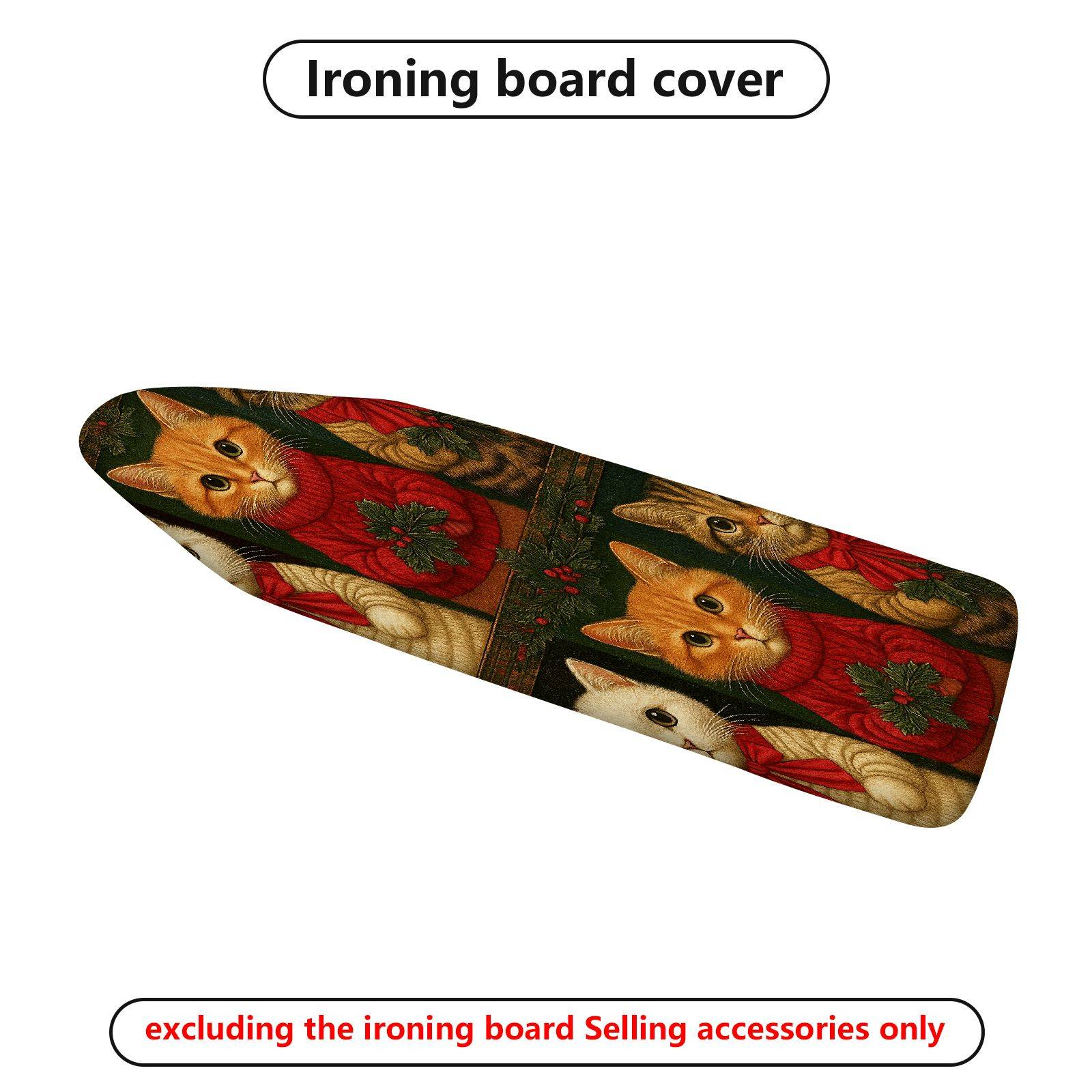 1-Piece Cat Christmas Festive  Ironing Board Cover, Universal Size, Without Board