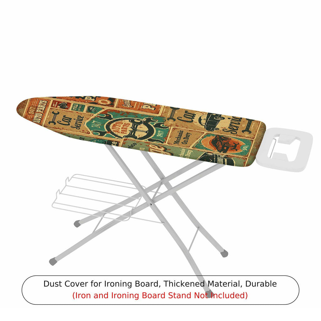 1-Piece Retro Car Service Vintage  Ironing Board Cover, Universal Size, Without Board