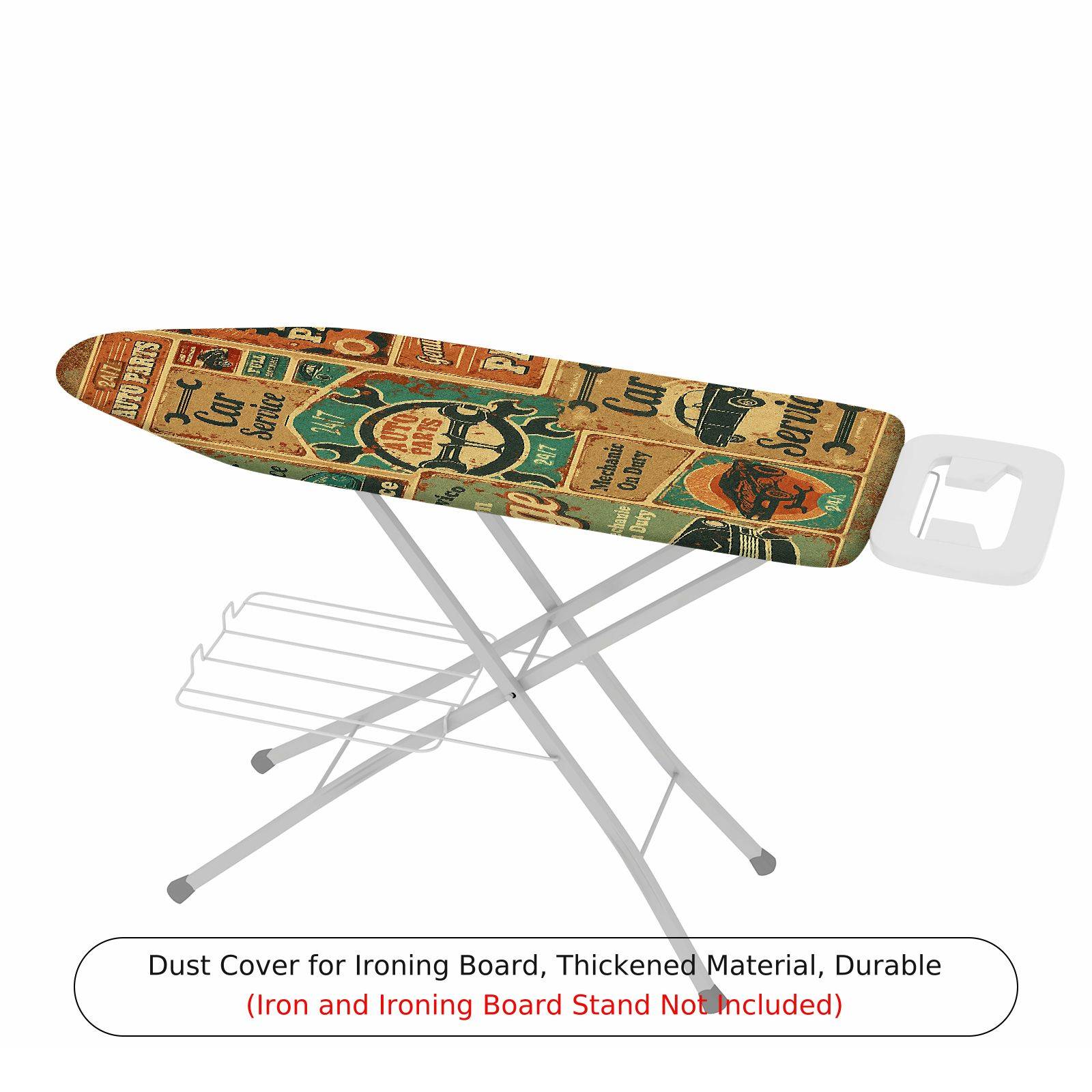 1-Piece Retro Car Service Vintage  Ironing Board Cover, Universal Size, Without Board