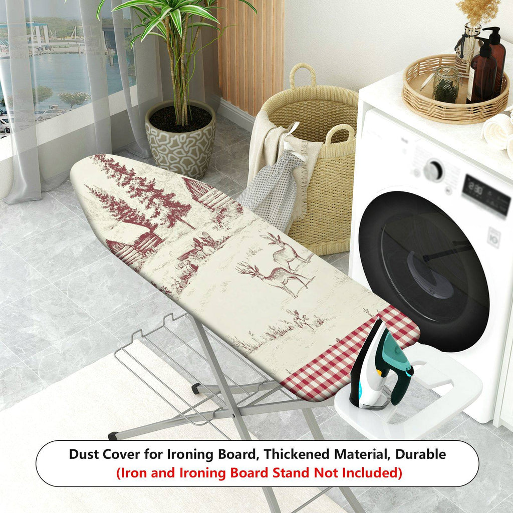 1-Piece Forest Cabin Deer Retro  Ironing Board Cover, Universal Size, Without Board
