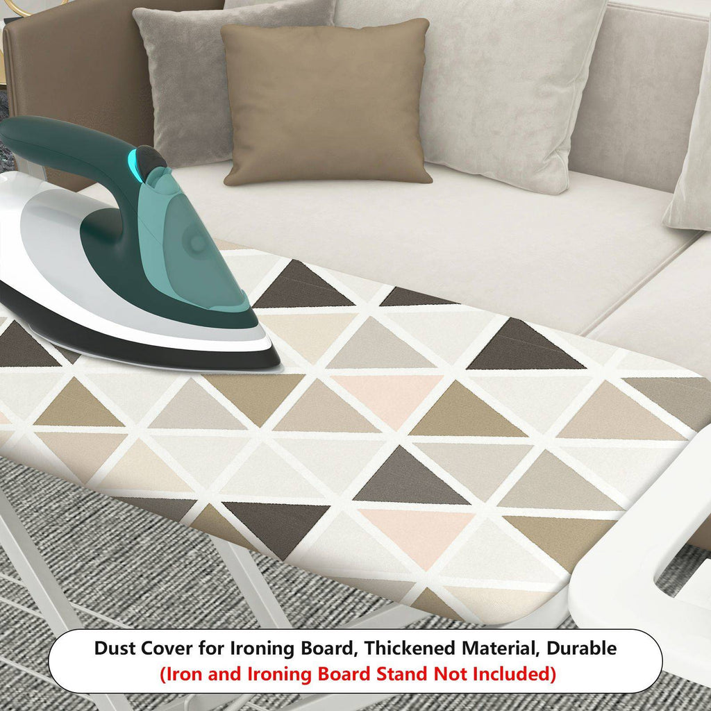 1-Piece Geometric Pattern Beige Brown Triangle  Ironing Board Cover, Universal Size, Without Board