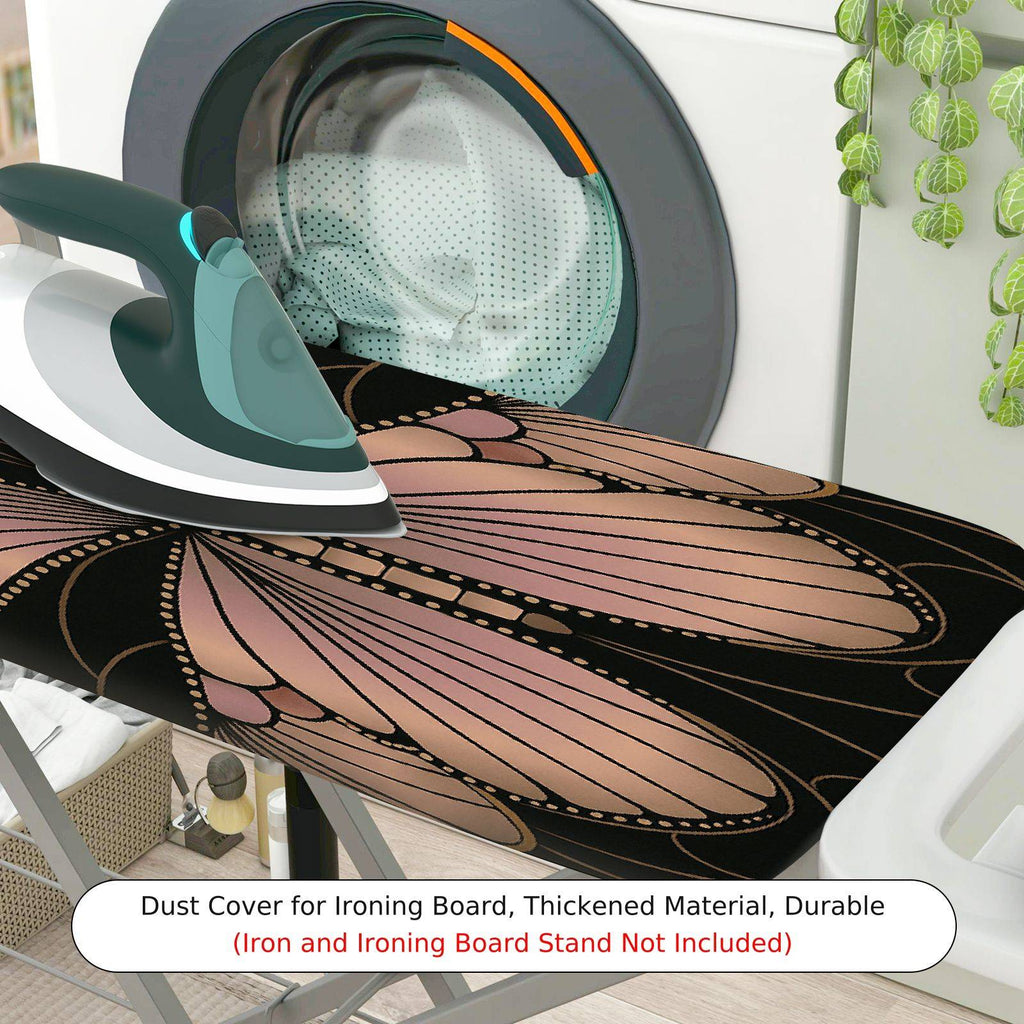 1-Piece Butterfly Black Pink Floral  Ironing Board Cover, Universal Size, Without Board