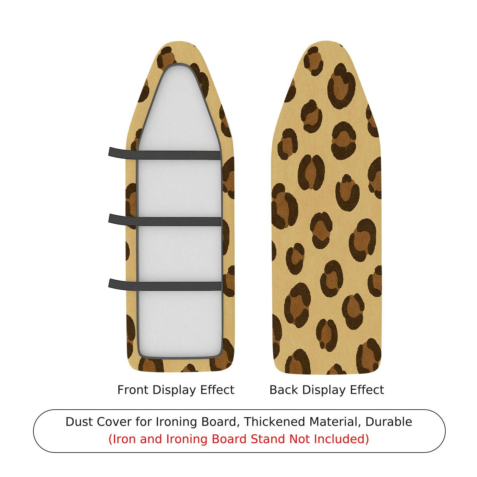 1-Piece Leopard Print Beige Brown  Ironing Board Cover, Universal Size, Without Board