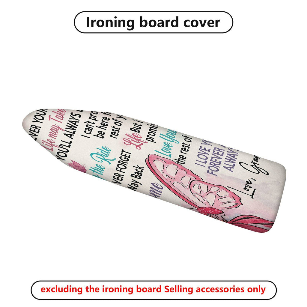 1-Piece Text Printed Pink Love  Ironing Board Cover, Universal Size, Without Board