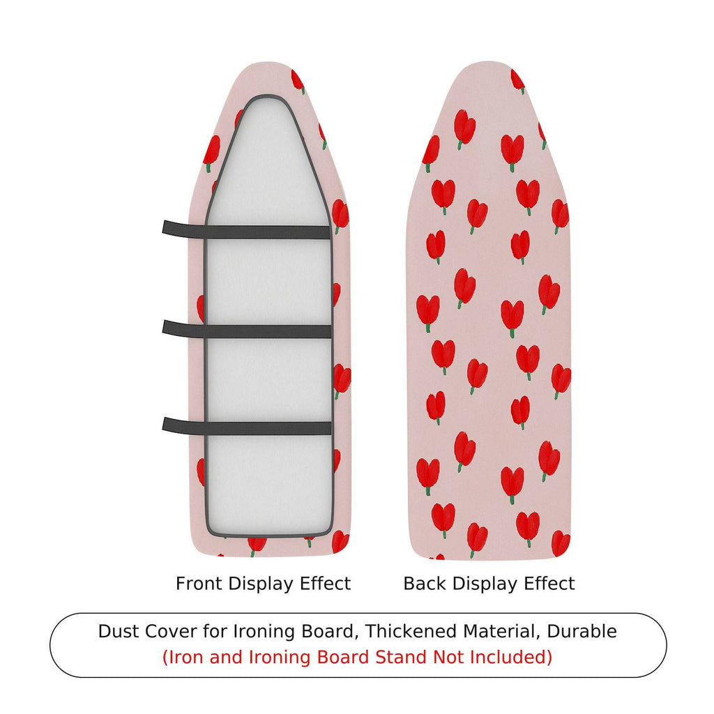 1-Piece Tulip Floral Pink  Ironing Board Cover, Universal Size, Without Board