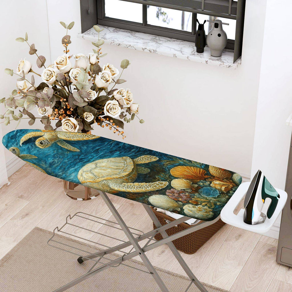 1-Piece Turtle Ocean Sea Life  Ironing Board Cover, Universal Size, Without Board
