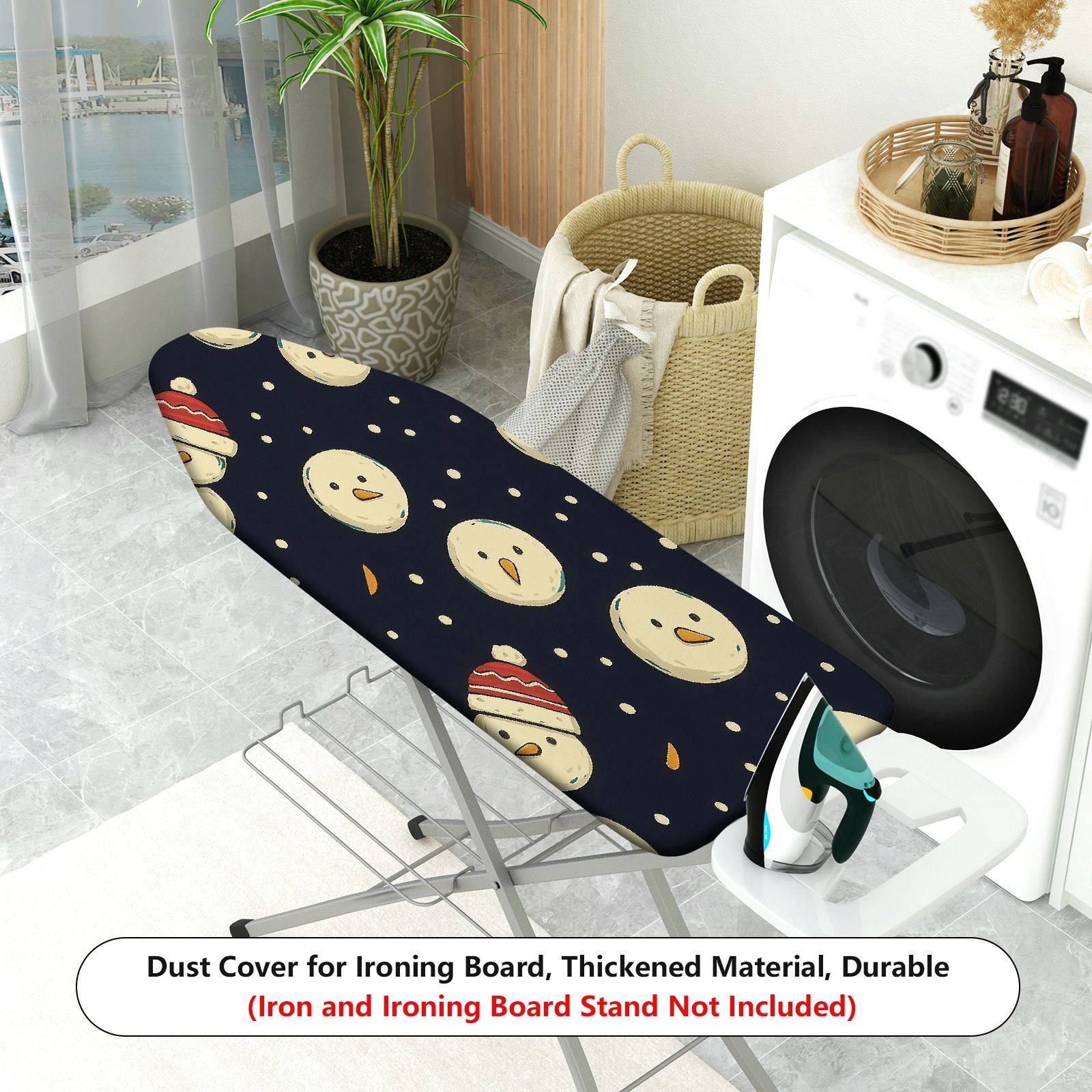 1-Piece Snowman Hat Christmas  Ironing Board Cover, Universal Size, Without Board