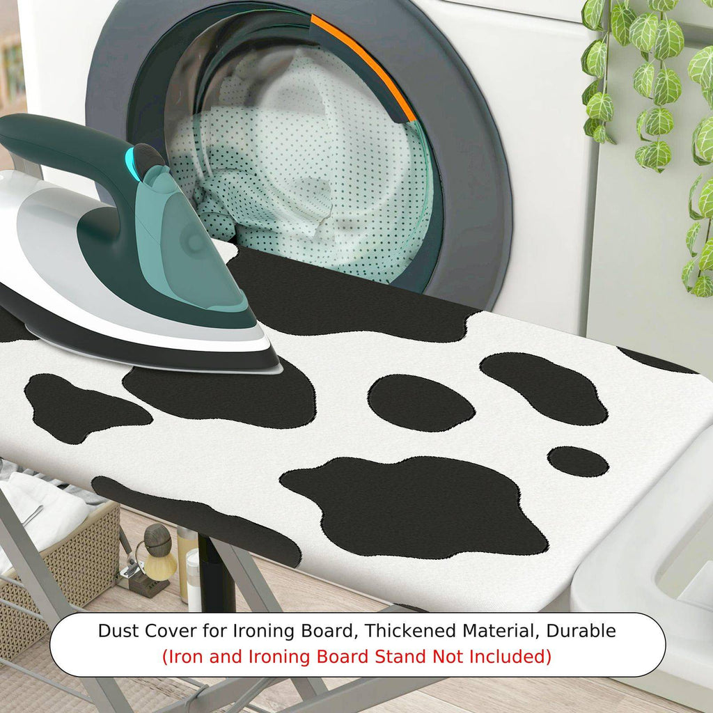 1-Piece Animal Print Cow Pattern Black And White  Ironing Board Cover, Universal Size, Without Board